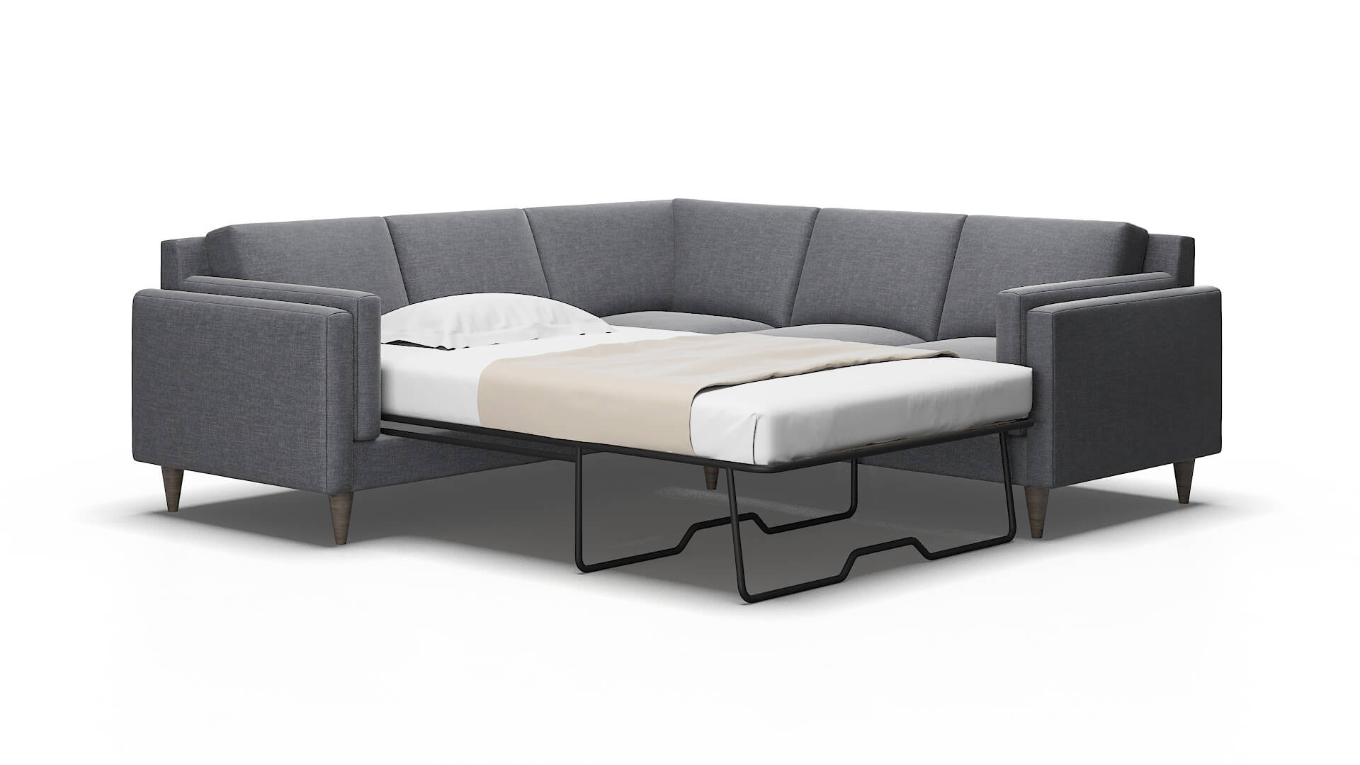 Helsinki Lana Onyx Sectional Sleeper espresso legs 2