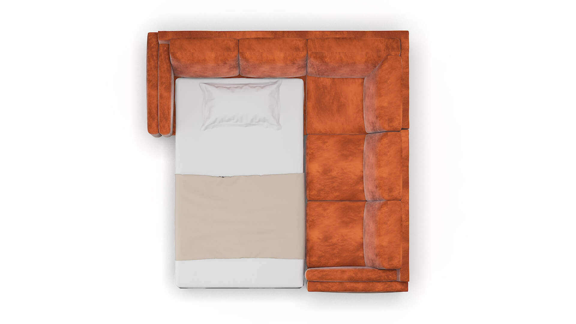 Helsinki Loft Copper Sectional Sleeper Espresso legs 3