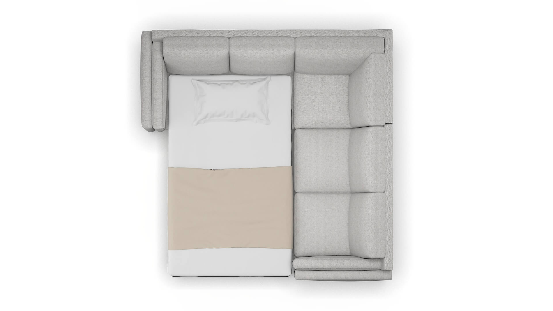 Helsinki Malibu Dove Sectional Sleeper Espresso legs 3