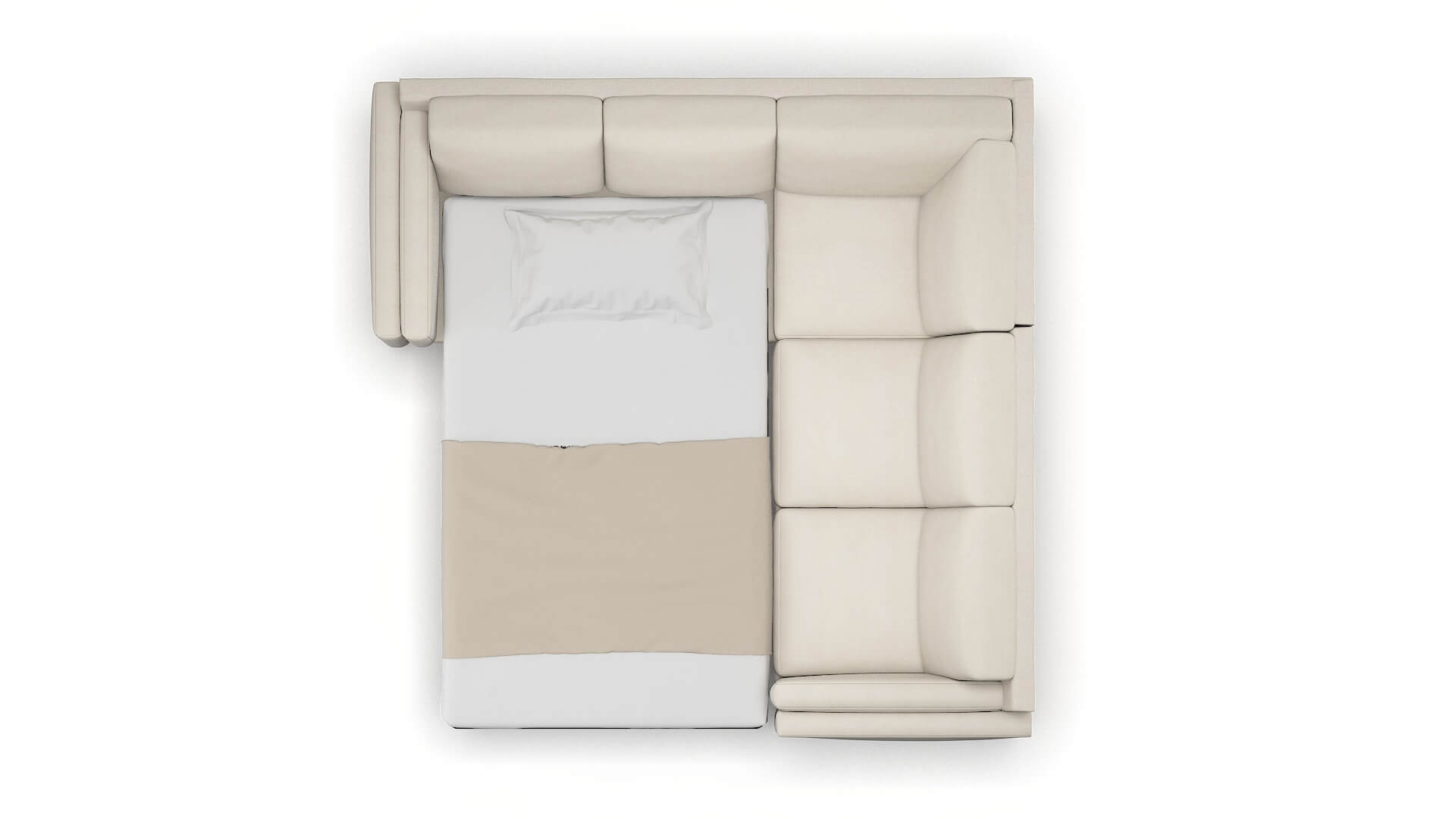 Helsinki Malibu Linen Sectional Sleeper Espresso legs 3