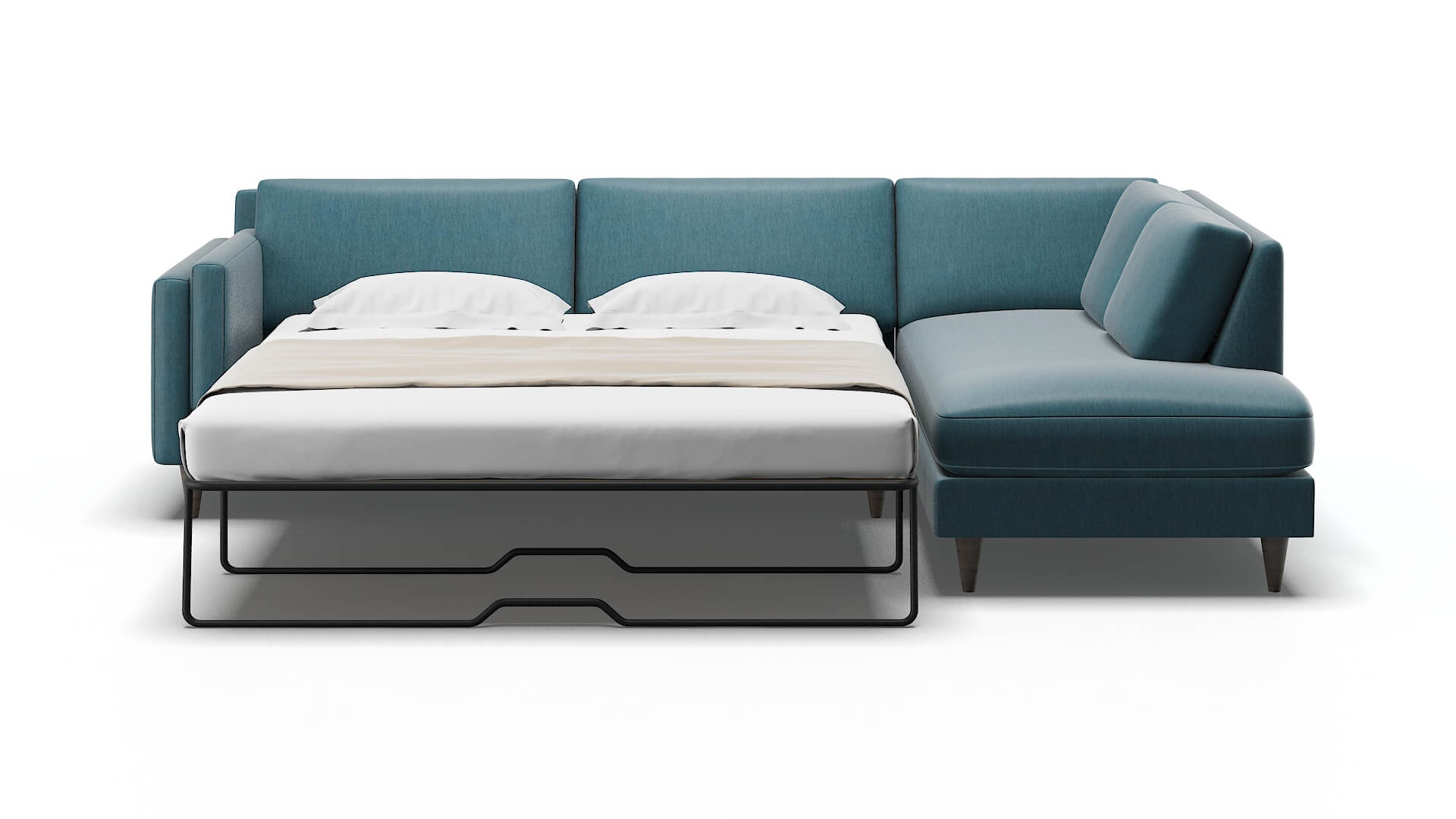 Helsinki Merit Peacock Panel Sleeper Espresso legs 1