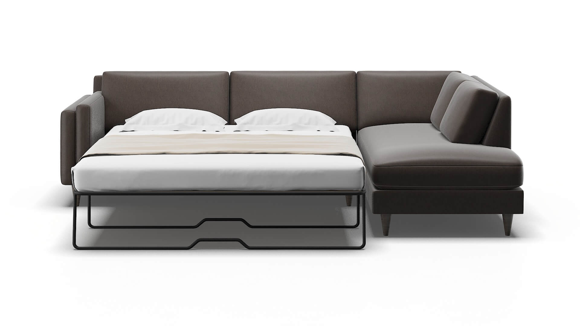 Helsinki Naples Graphite Panel Sleeper Espresso legs 1