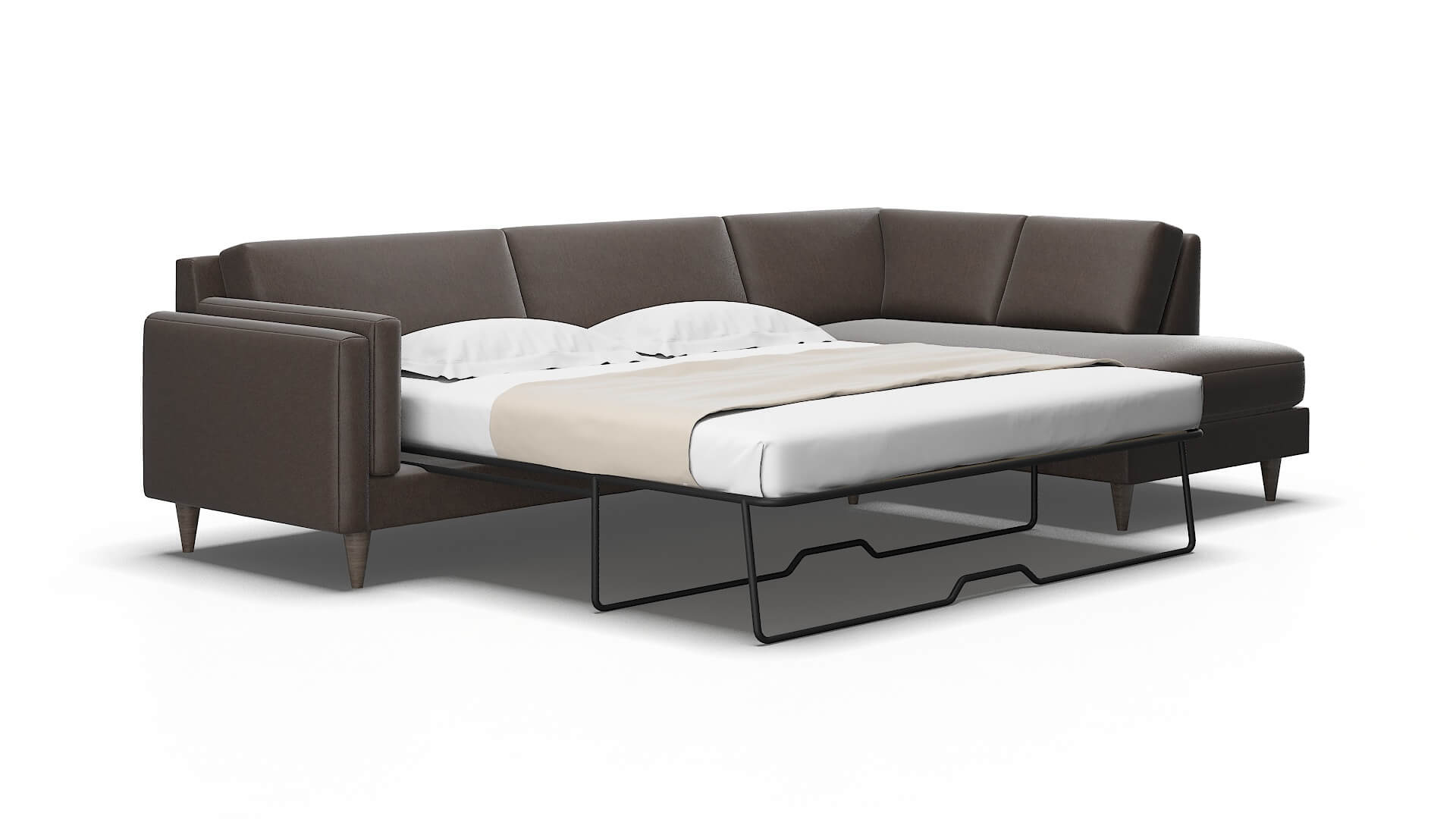 Helsinki Naples Graphite Panel Sleeper Espresso legs 2