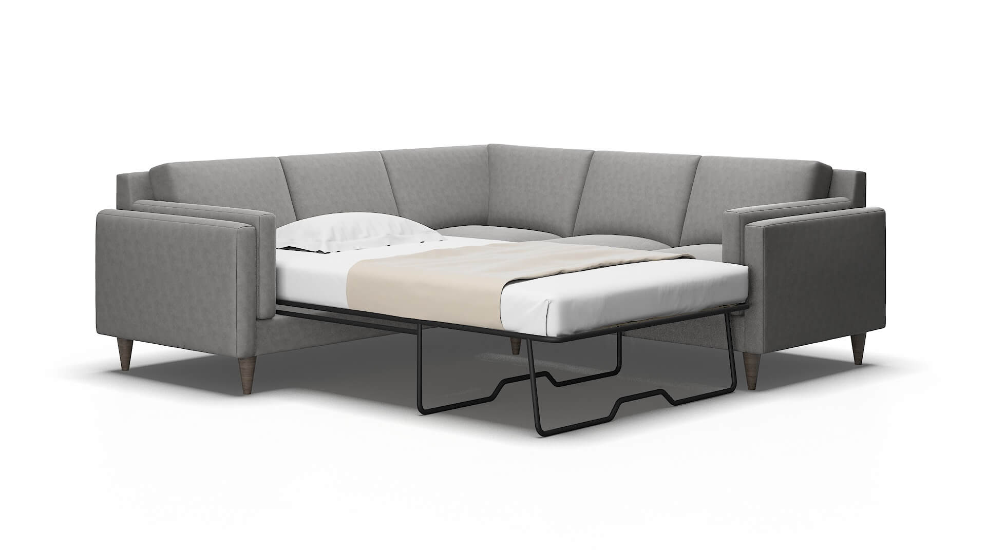 Helsinki Noble Smoke Sectional Sleeper Espresso legs 2