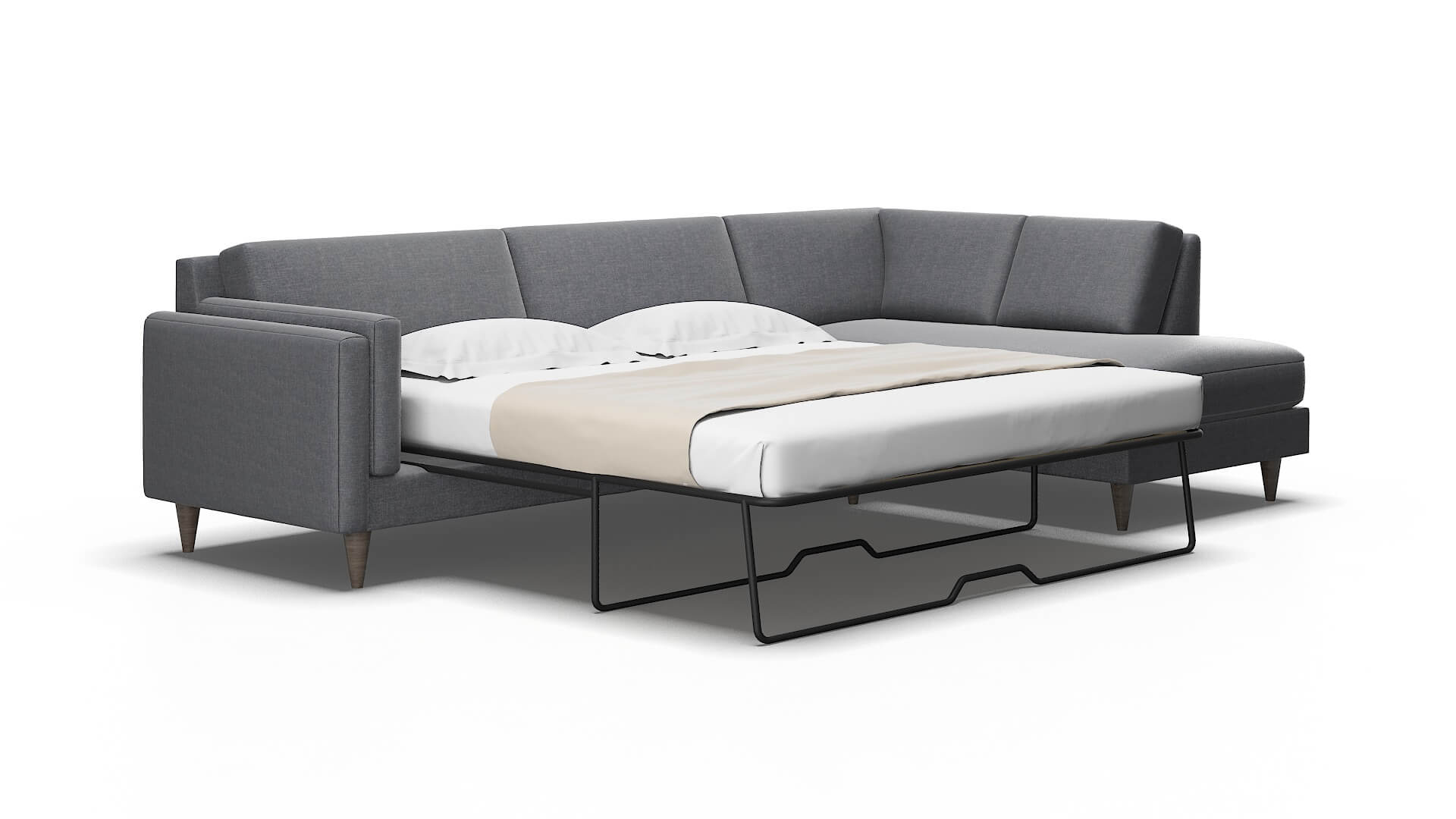 Helsinki Notion Graphite Panel Sleeper Espresso legs 2