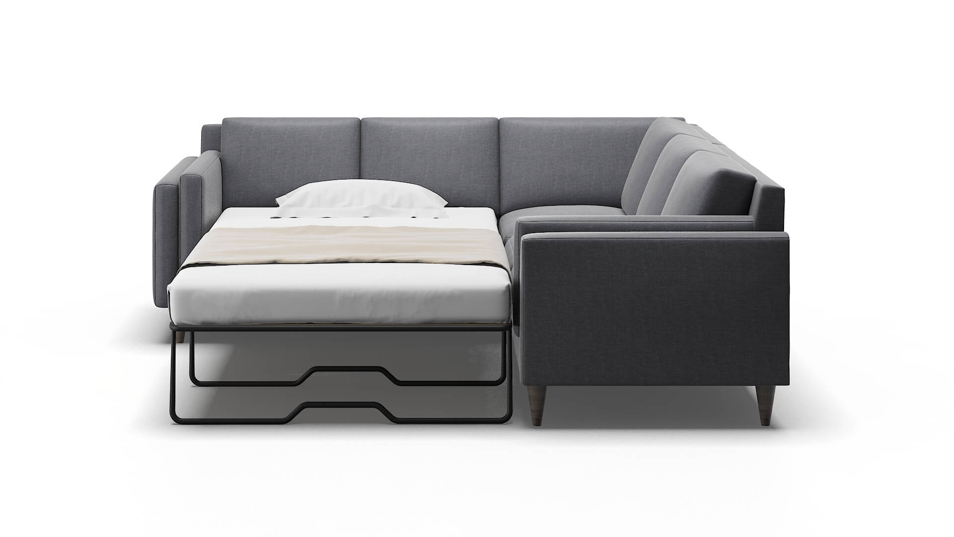 Helsinki Notion Graphite Sectional Sleeper Espresso legs 1
