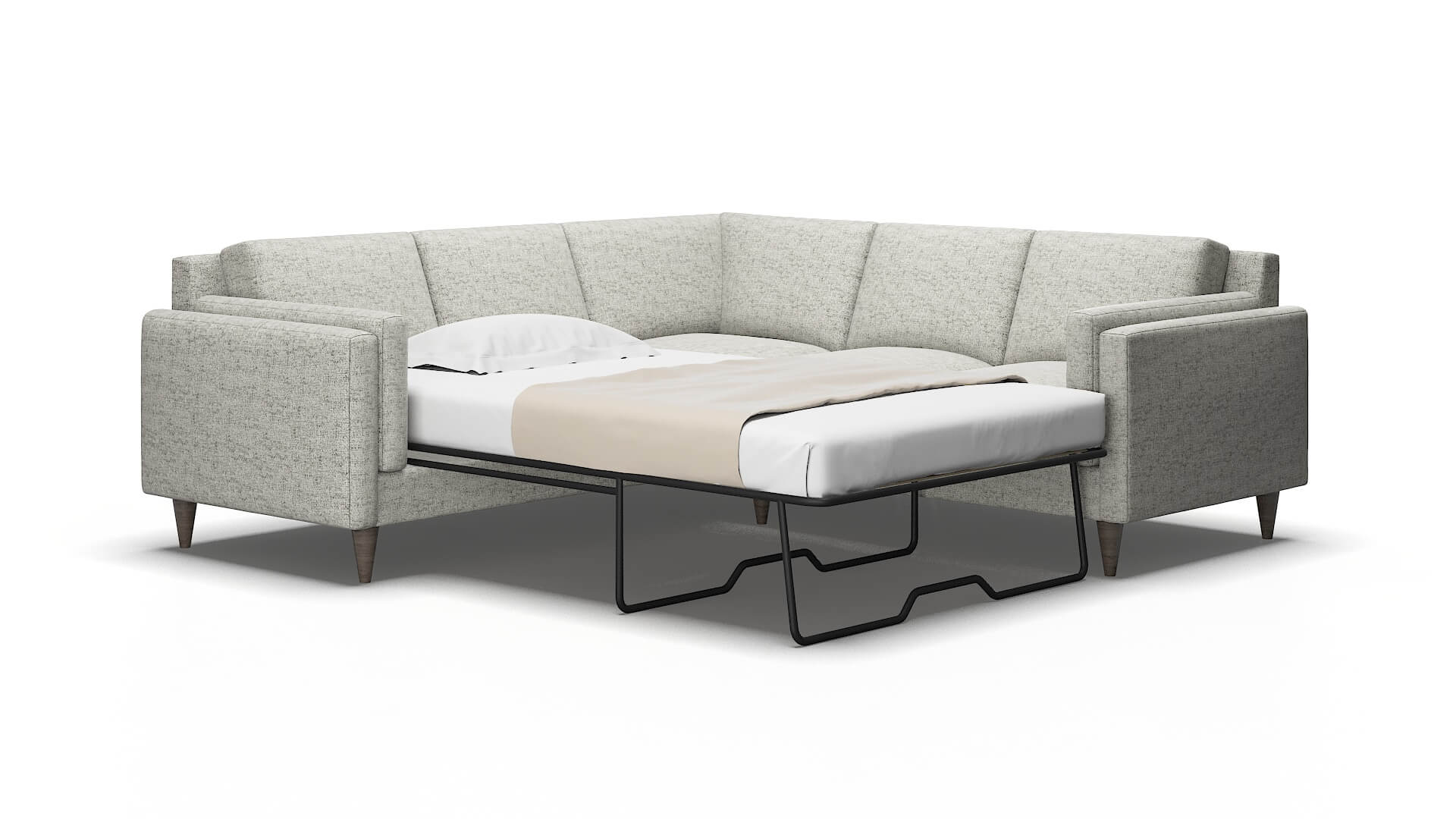 Helsinki Oceanside granite Sectional sleeper Espresso Legs  2