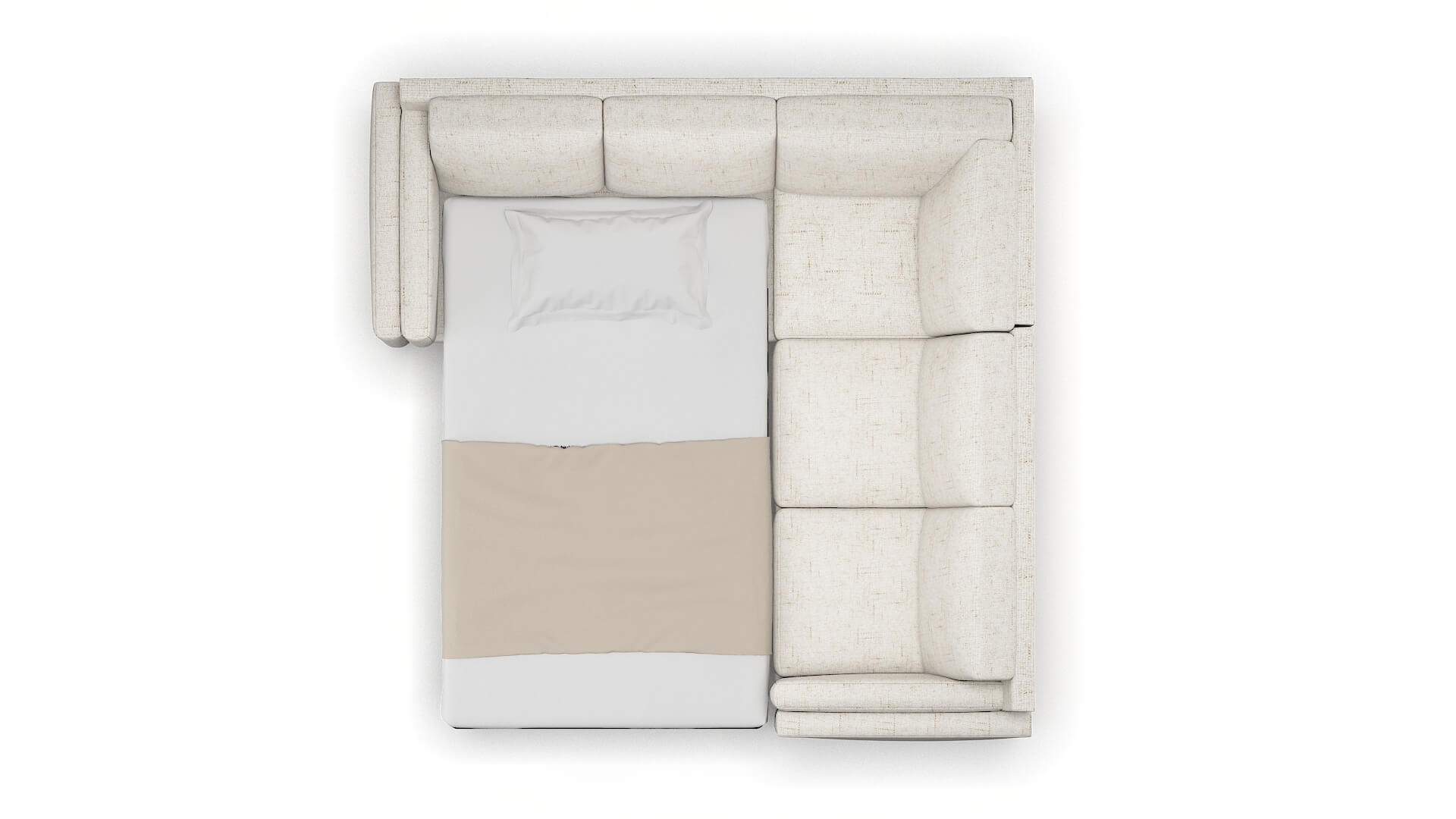 Helsinki Oceanside Natural Sectional Sleeper Espresso legs 3