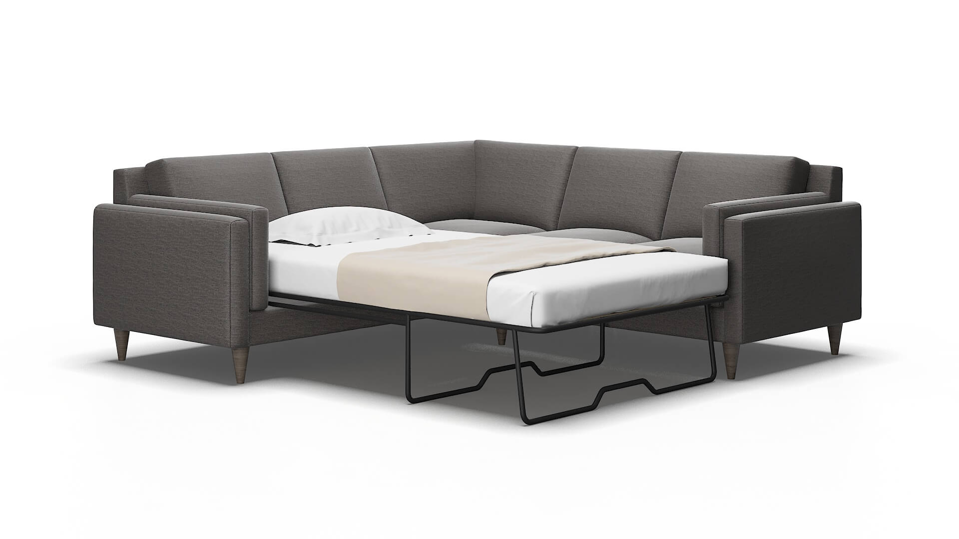 Helsinki Oscar charcoal Sectional sleeper Espresso Legs  2