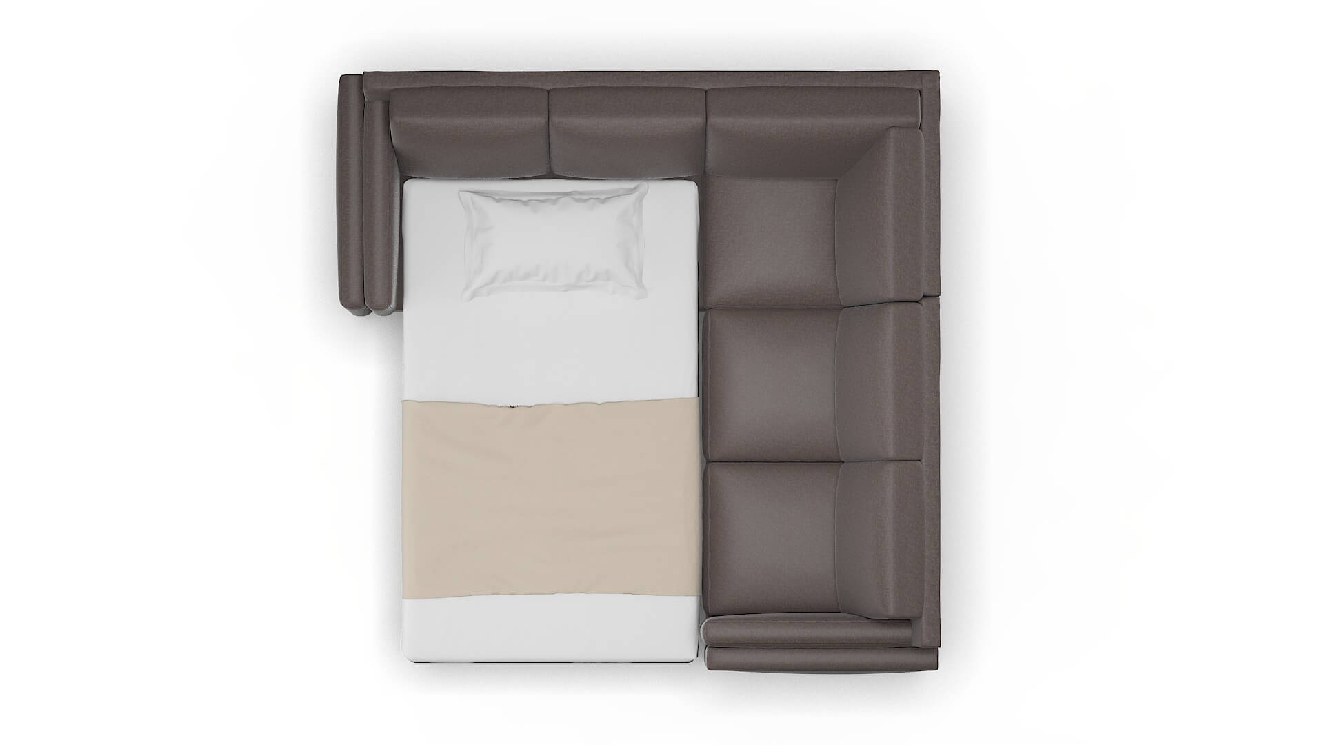 Helsinki Oscar Chocolate Sectional Sleeper Espresso legs 3