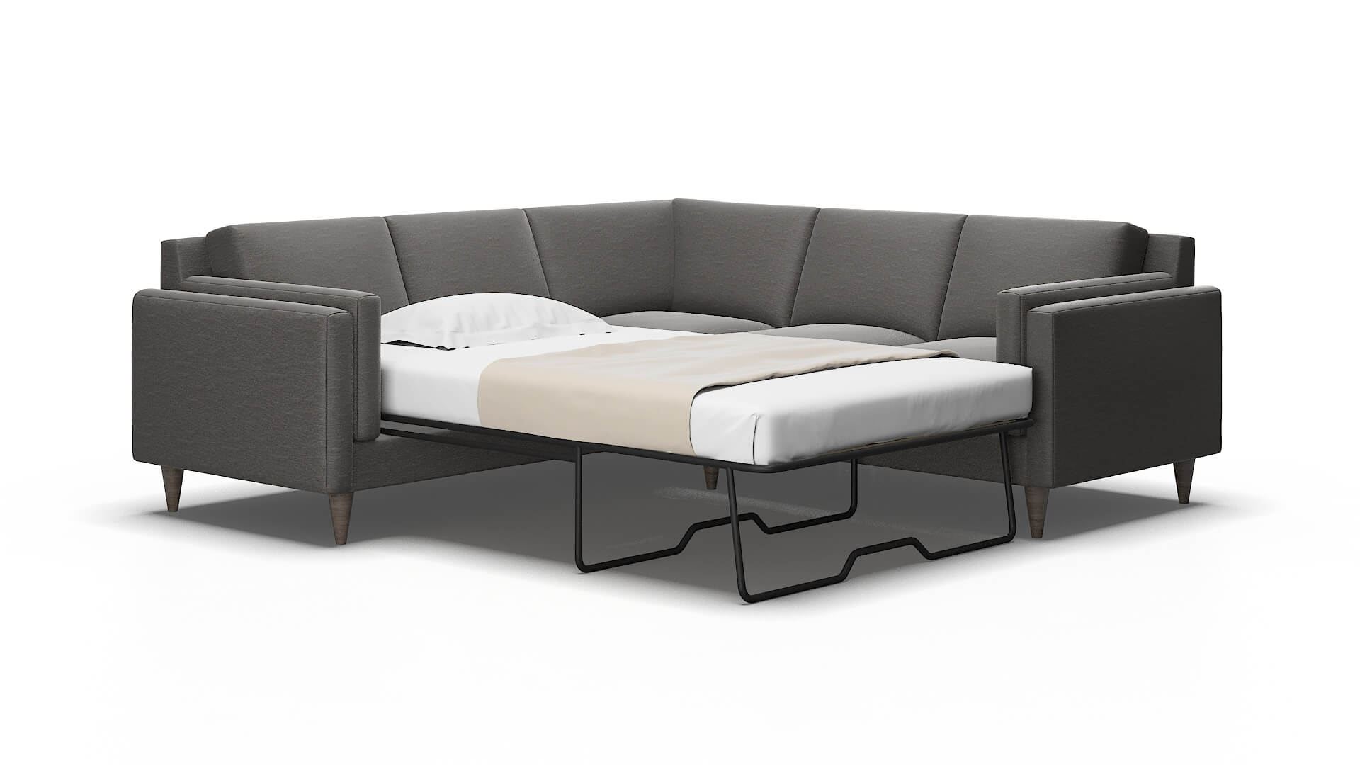 Helsinki Oscar grey Sectional sleeper Espresso Legs  2