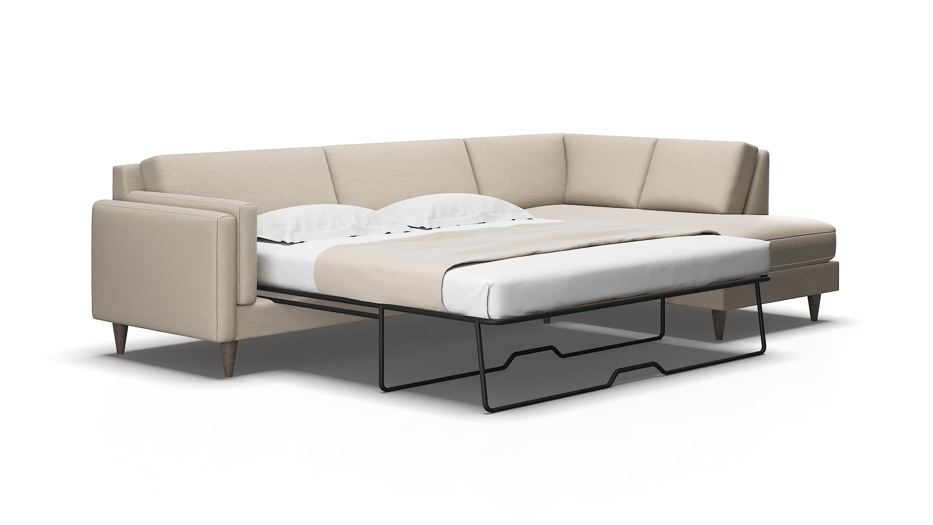 Helsinki Oscar linen Panel sleeper Espresso Legs  2