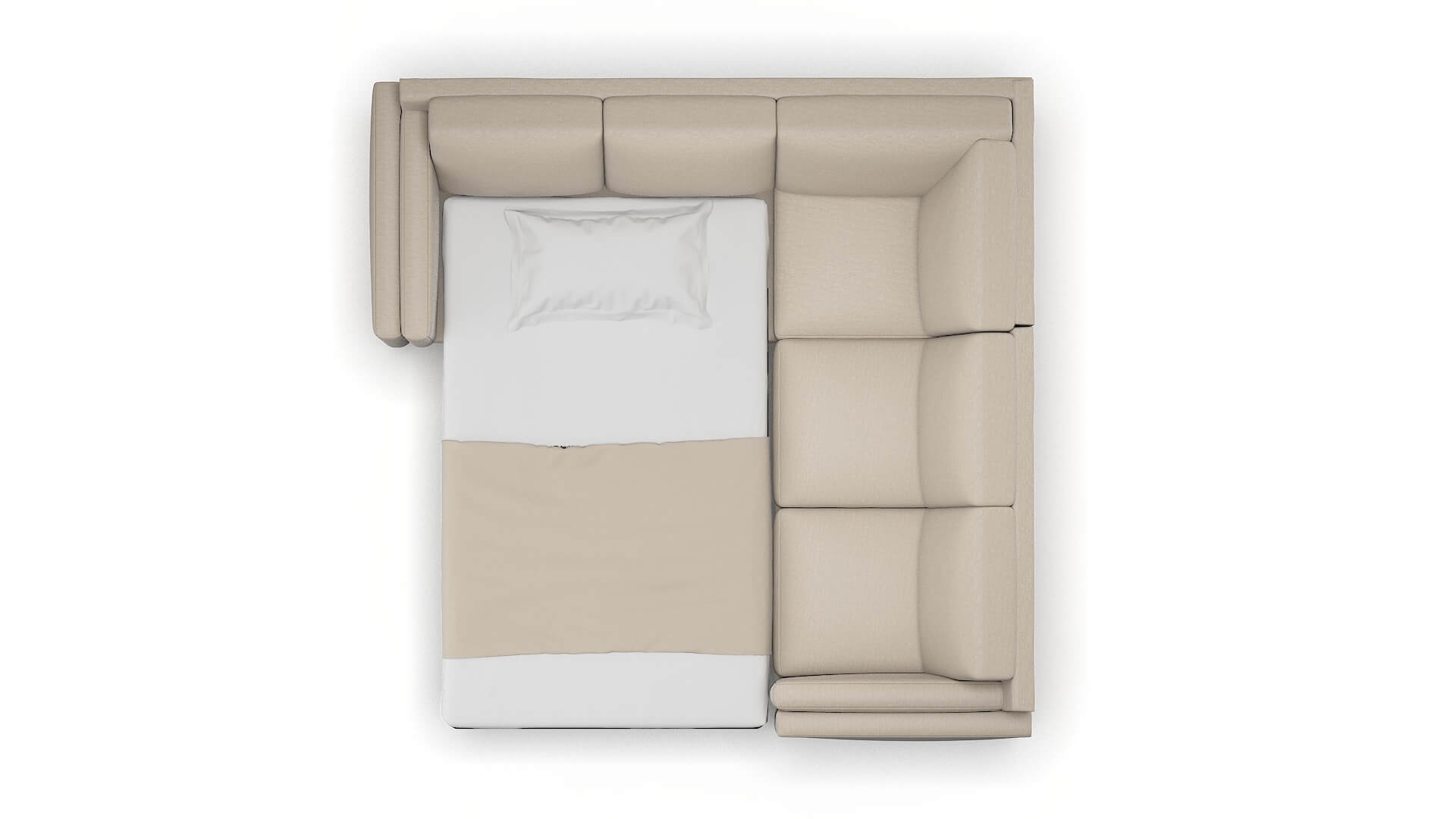 Helsinki Oscar Linen Sectional Sleeper Espresso legs 3