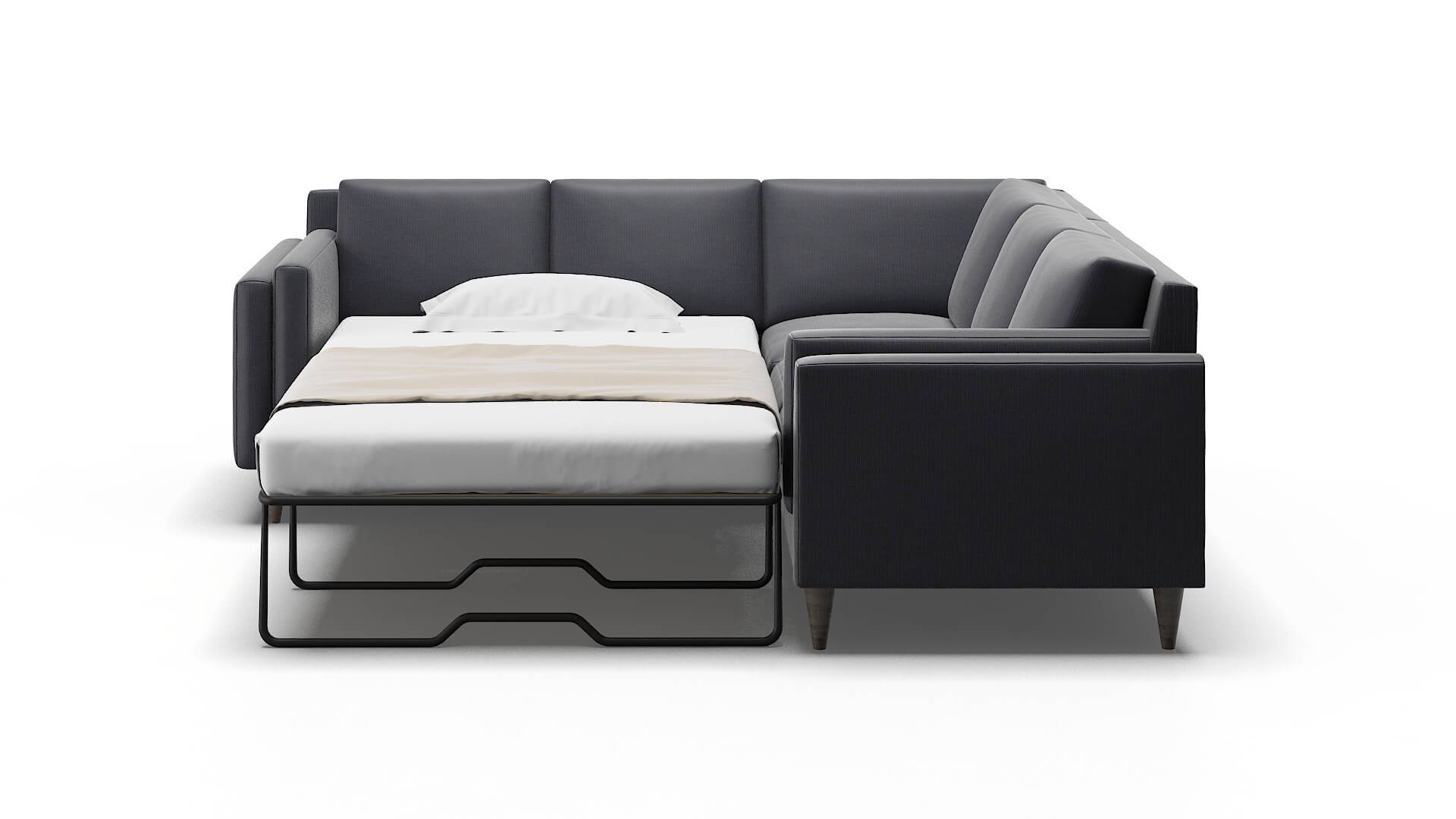 Helsinki Parker Midnight Sectional Sleeper Espresso legs 1