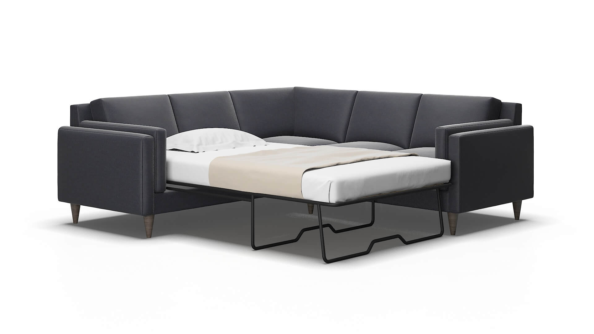 Helsinki Parker Midnight Sectional Sleeper Espresso legs 2