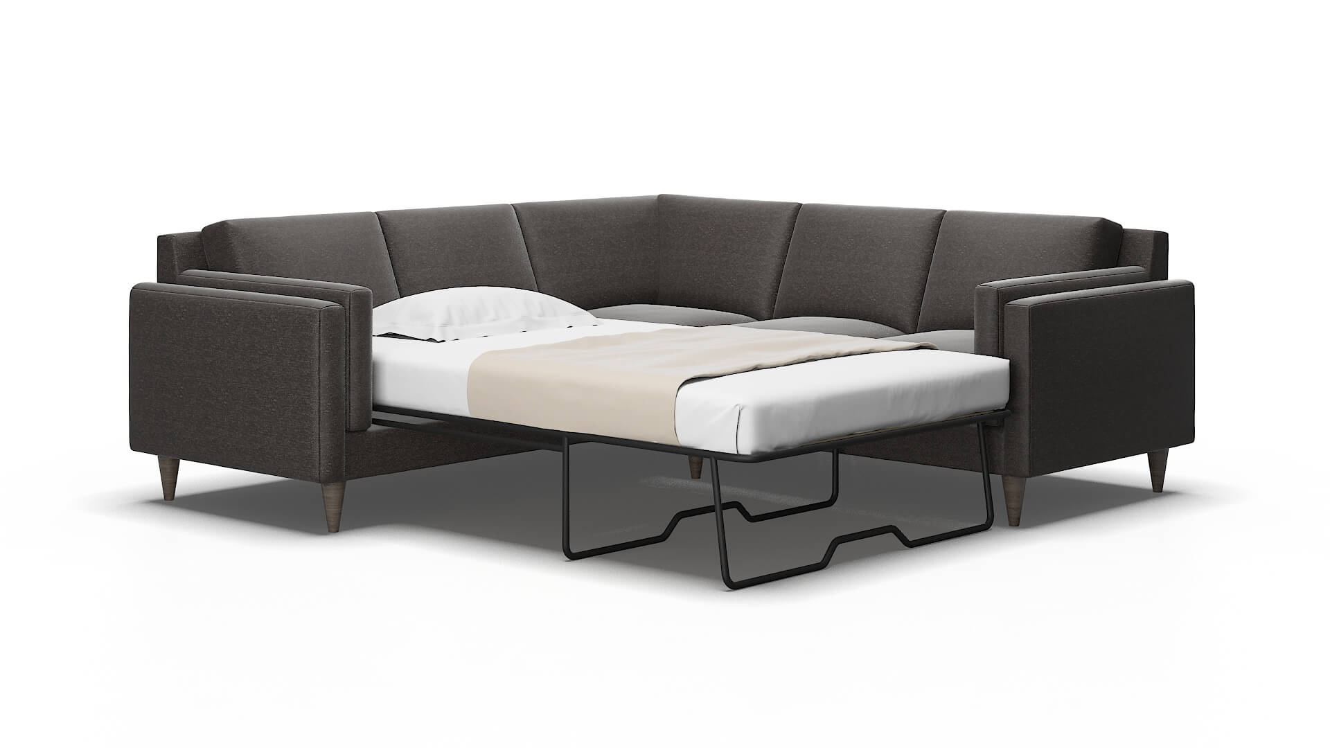 Helsinki Phoenix Chocolate Sectional Sleeper Espresso legs 2