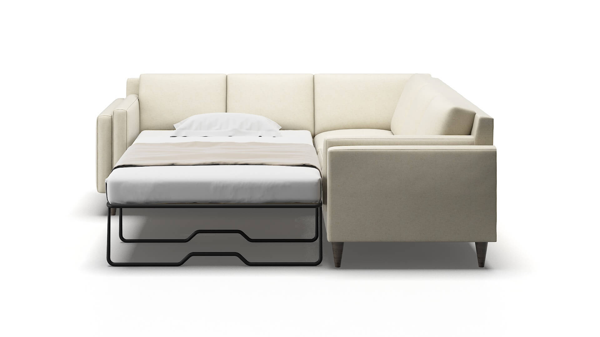 Helsinki Redondo Oyster Sectional Sleeper Espresso legs 1