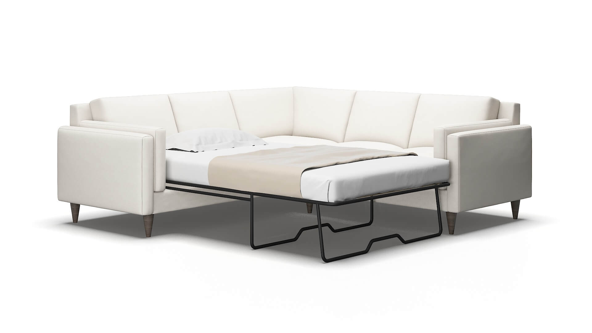 Helsinki Redondo Pearl Sectional Sleeper Espresso legs 2