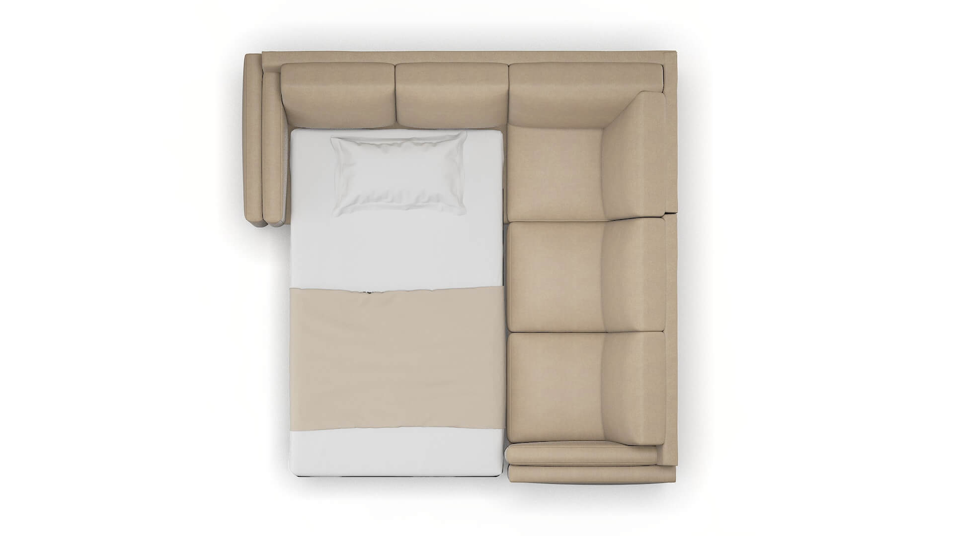 Helsinki Rocket Cappuccino Sectional Sleeper Espresso legs 3