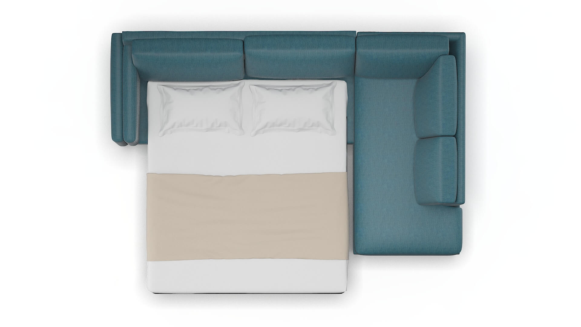 Helsinki Royale Electric_blue Panel Sleeper Espresso legs 3