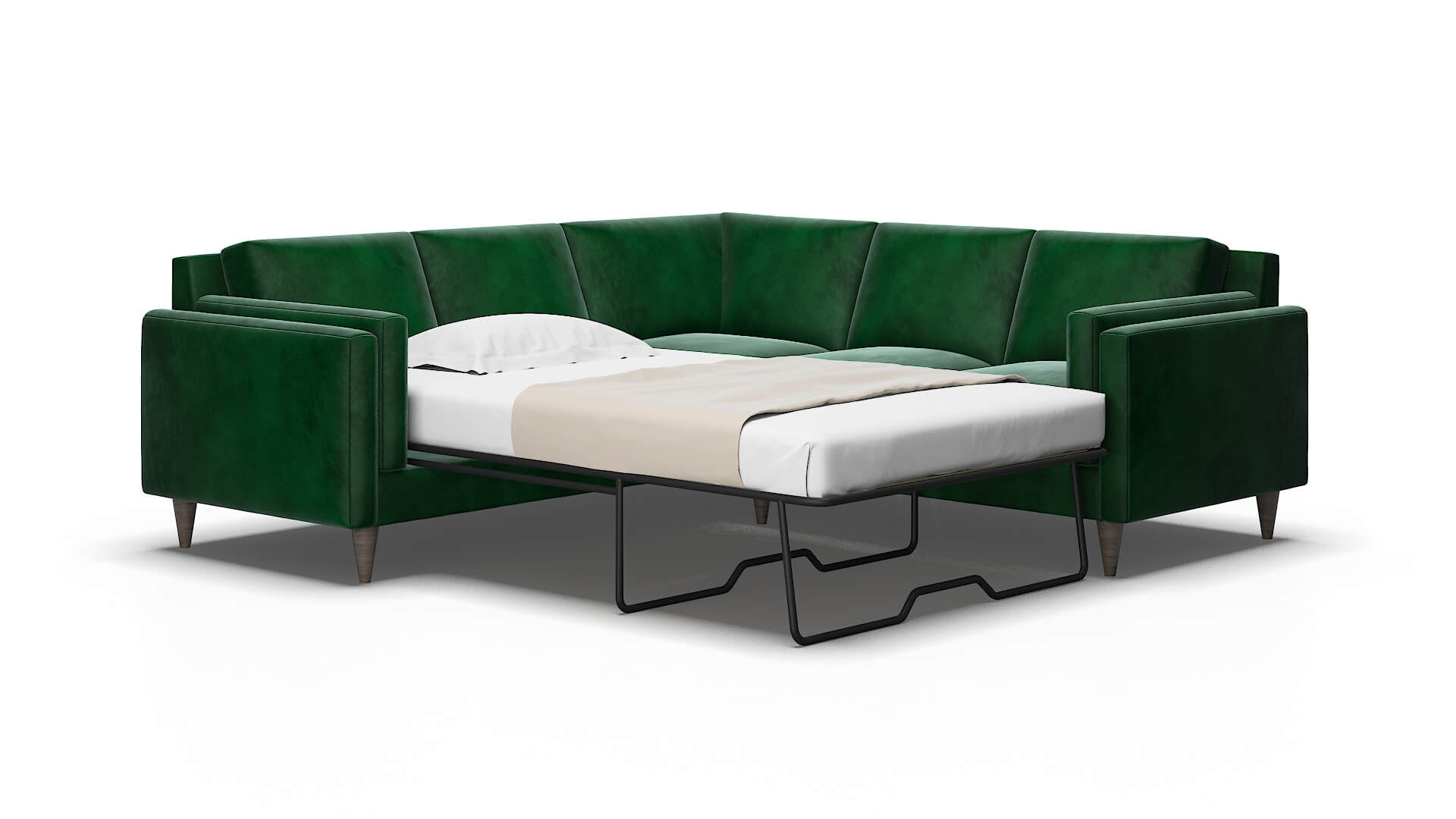 Helsinki Royale evergreen Sectional sleeper Espresso Legs  2