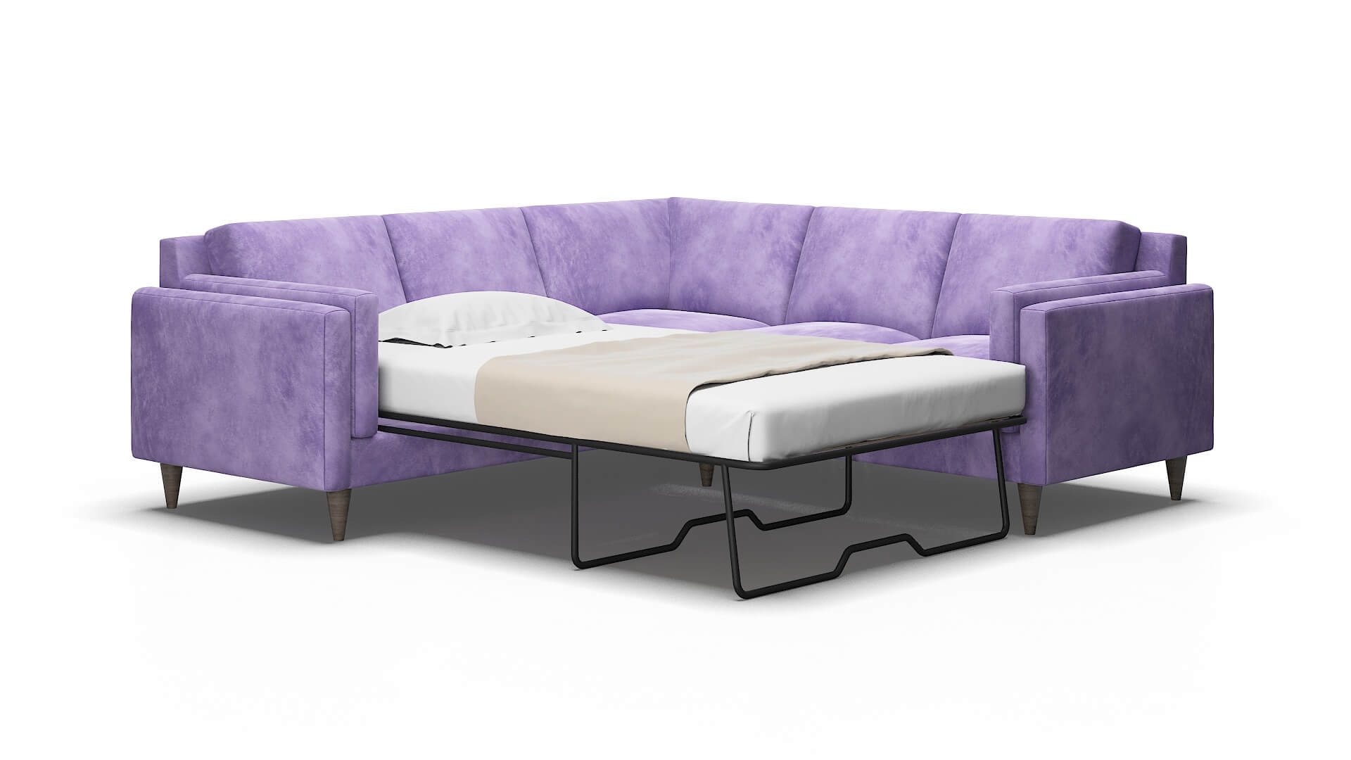 Helsinki Royale Lavender Sectional Sleeper Espresso legs 2