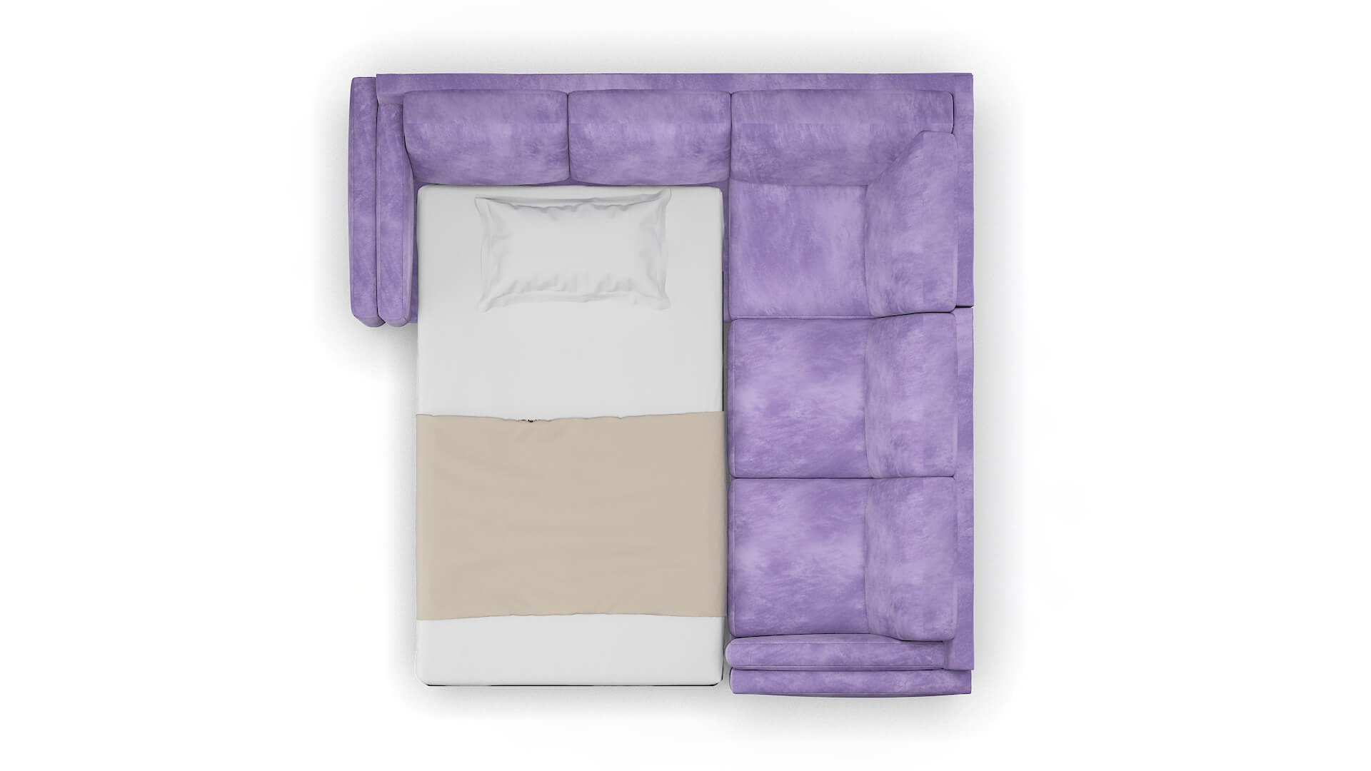 Helsinki Royale Lavender Sectional Sleeper Espresso legs 3