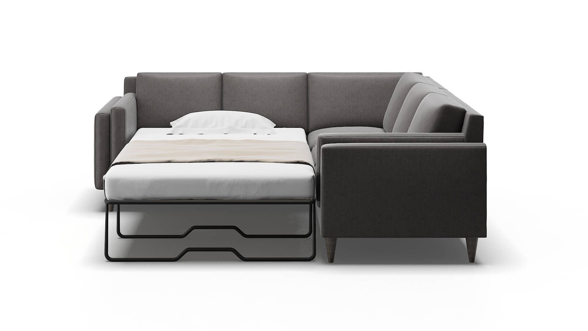 Helsinki Sasha Grey Sectional Sleeper Espresso legs 1