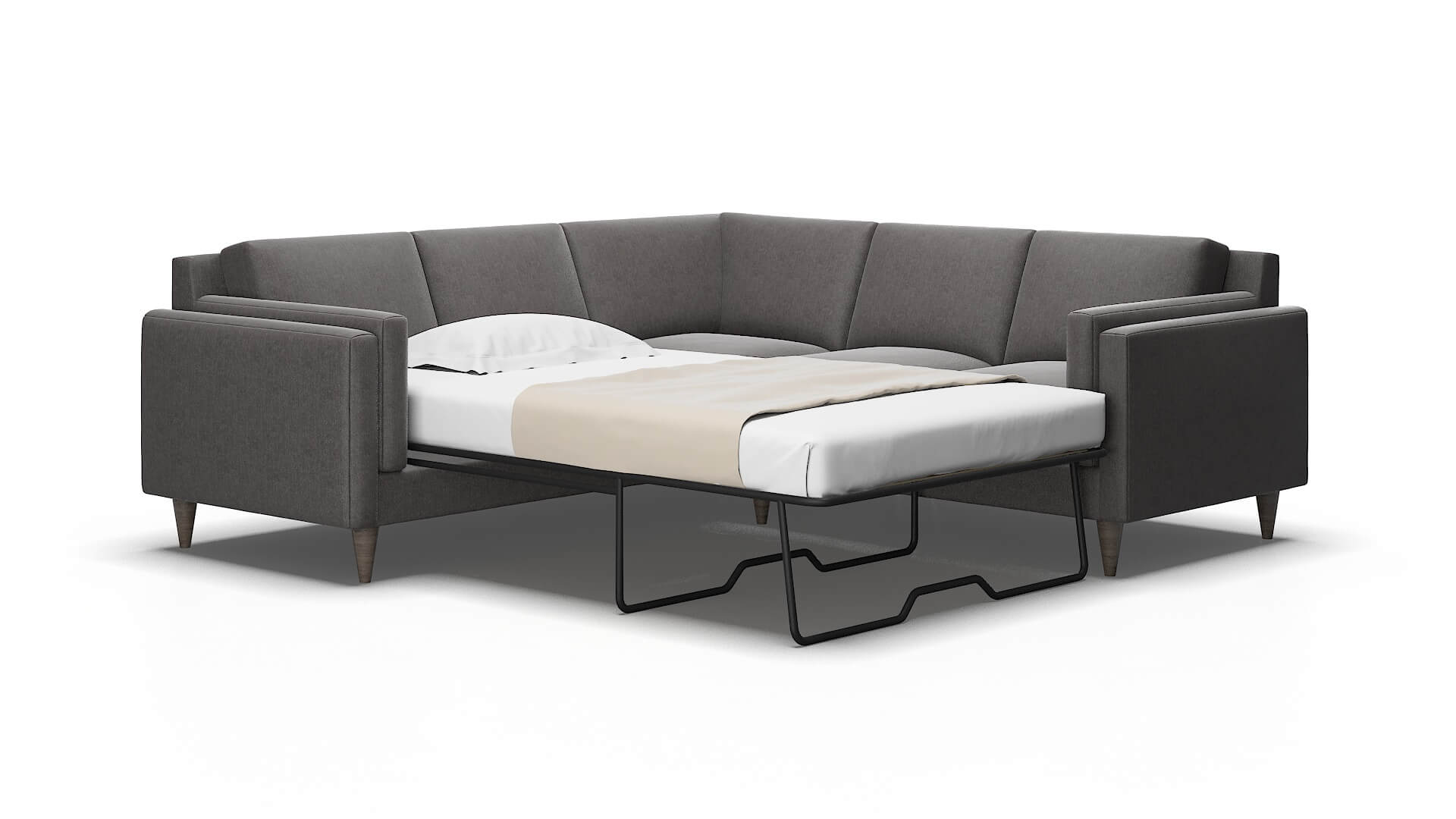 Helsinki Sasha grey Sectional sleeper Espresso Legs  2