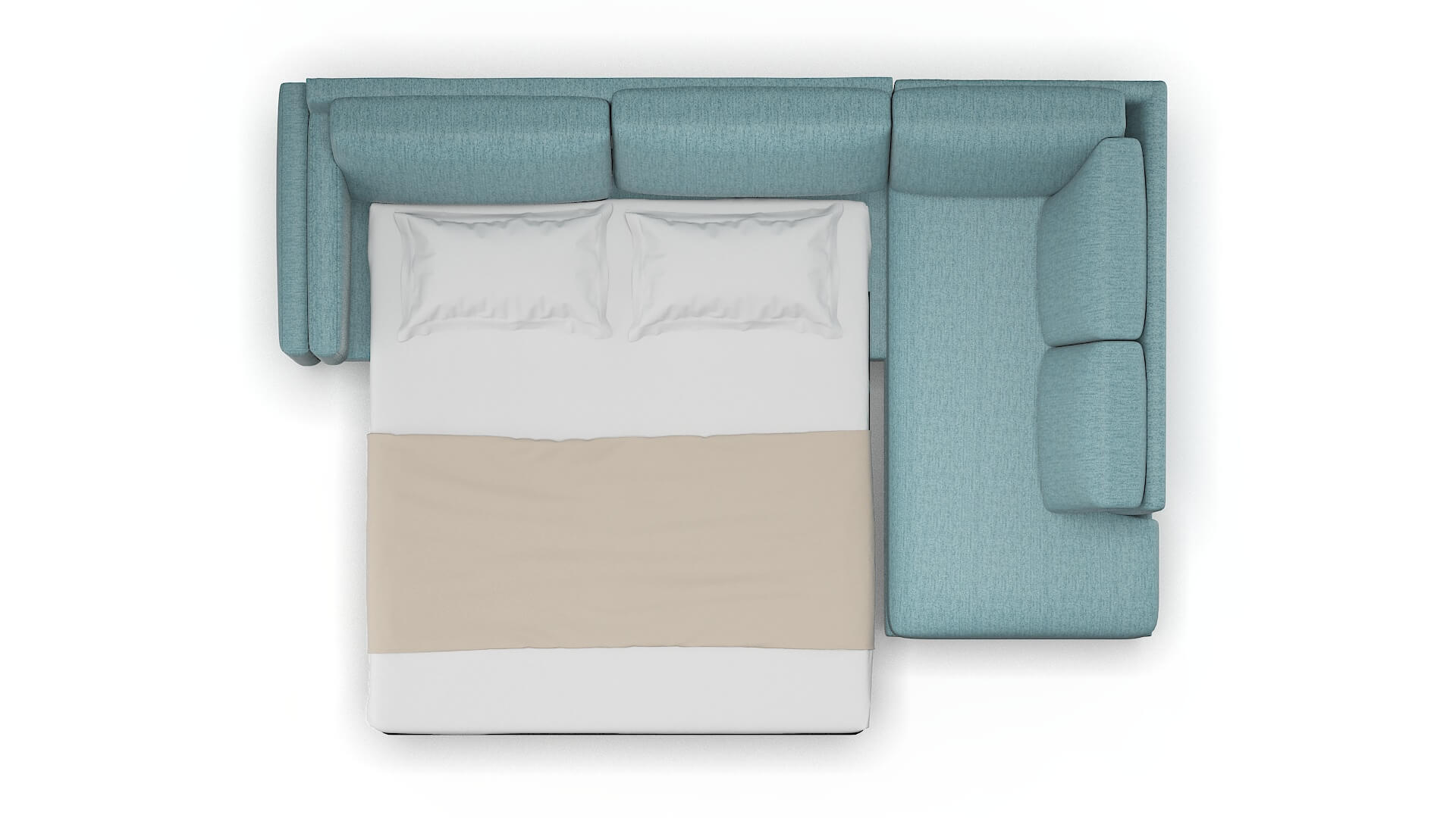 Helsinki Sasha Teal Panel Sleeper Espresso legs 3