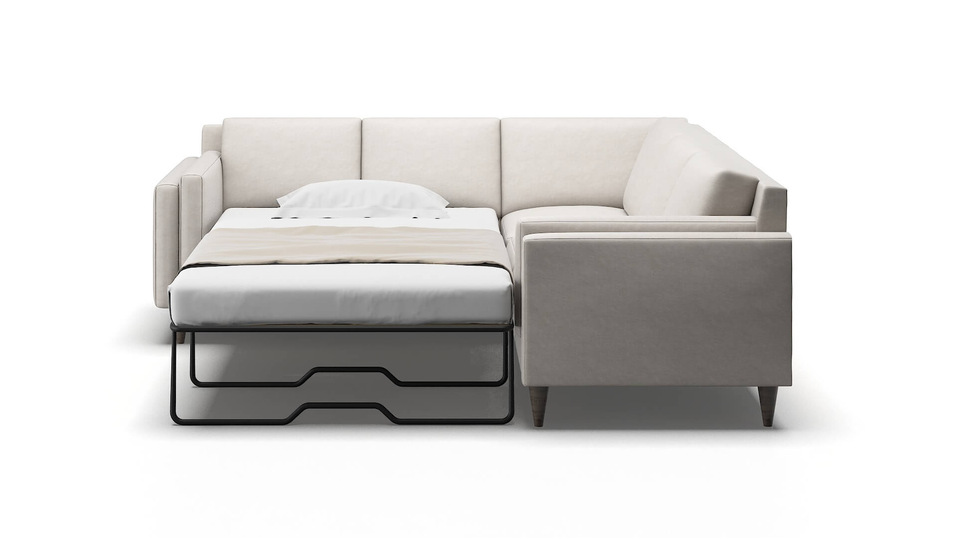 Helsinki Suave Dove Sectional Sleeper Espresso legs 1