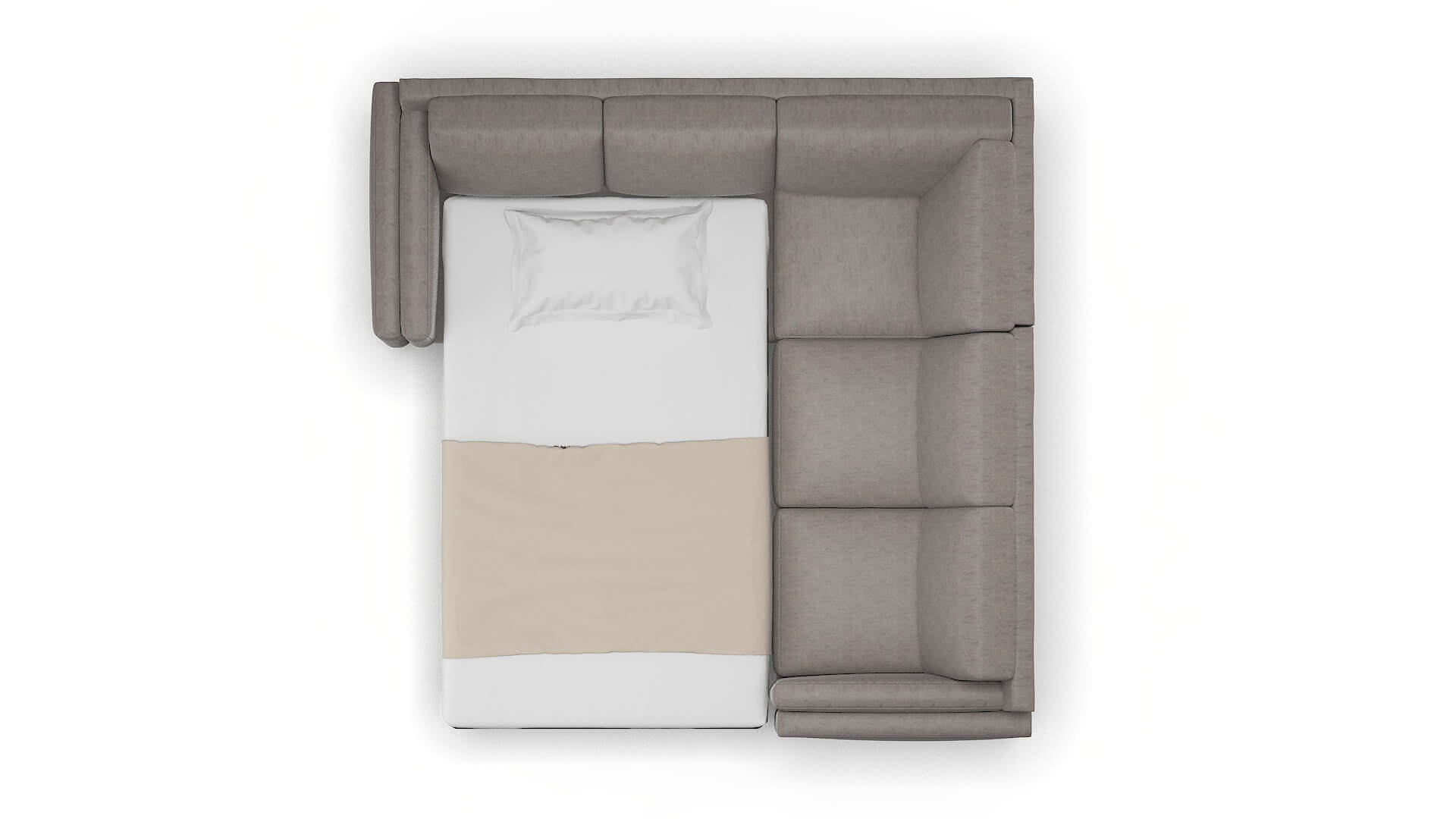 Helsinki Suave Slate Sectional Sleeper Espresso legs 3