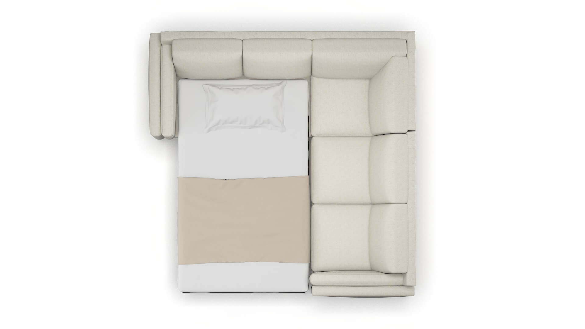 Helsinki Terrain Natural Sectional Sleeper Espresso legs 3