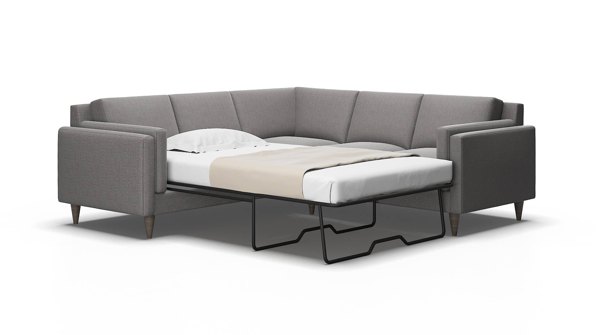 Helsinki Terrain oatmeal Sectional sleeper Espresso Legs  2