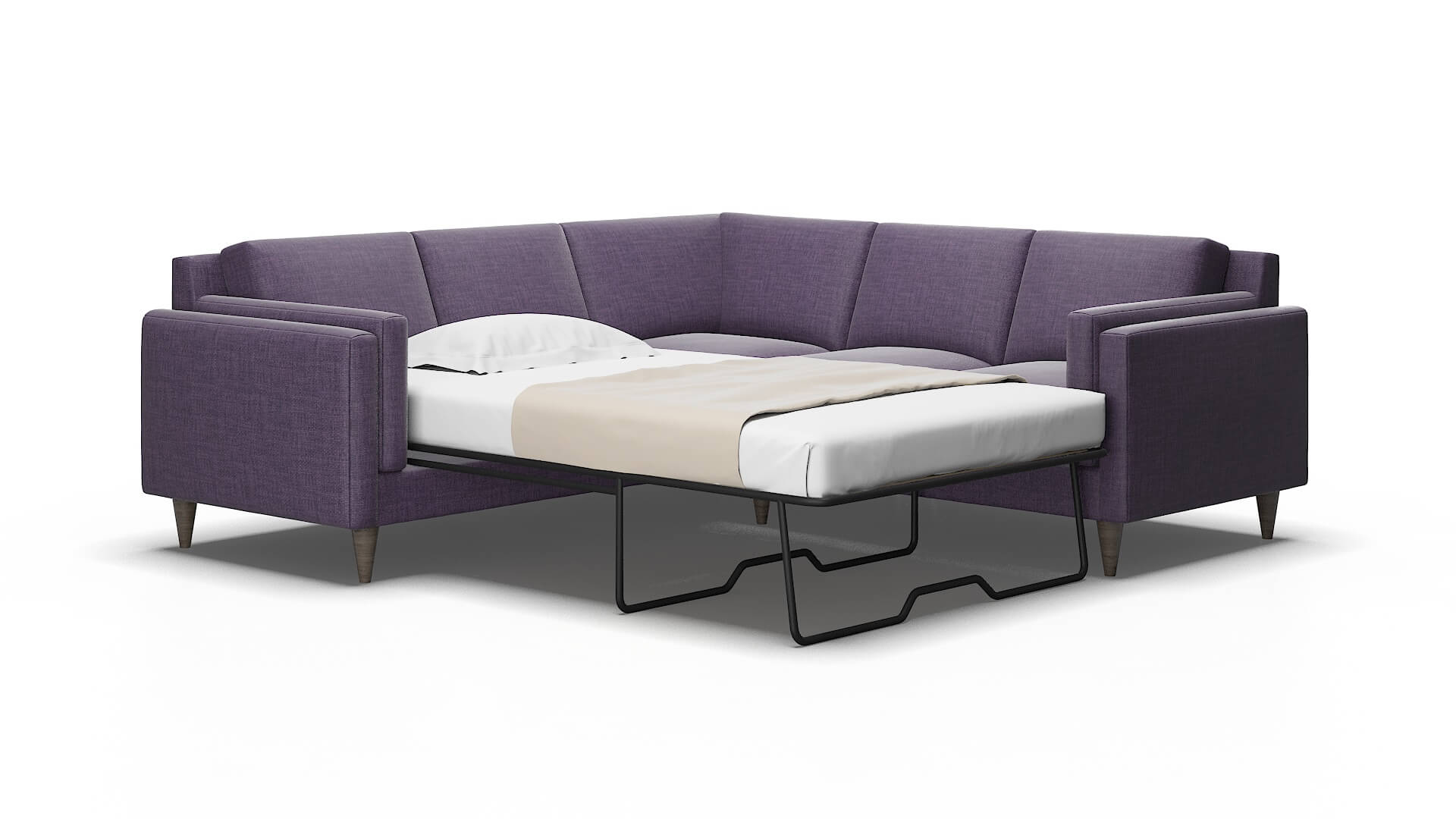 Helsinki Tess blackberry Sectional sleeper Espresso Legs  2