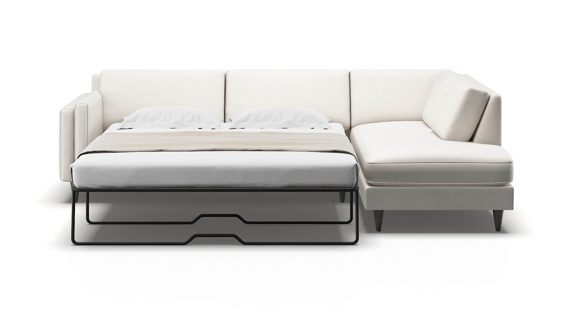 Helsinki Venice Eggshell Panel Sleeper Espresso legs 1