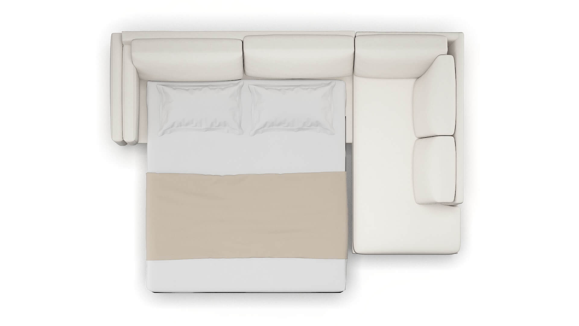 Helsinki Venice Eggshell Panel Sleeper Espresso legs 3