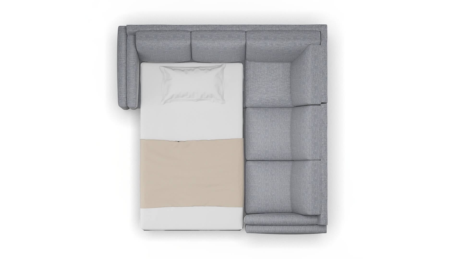 Helsinki Venus Mist Sectional Sleeper Espresso legs 3