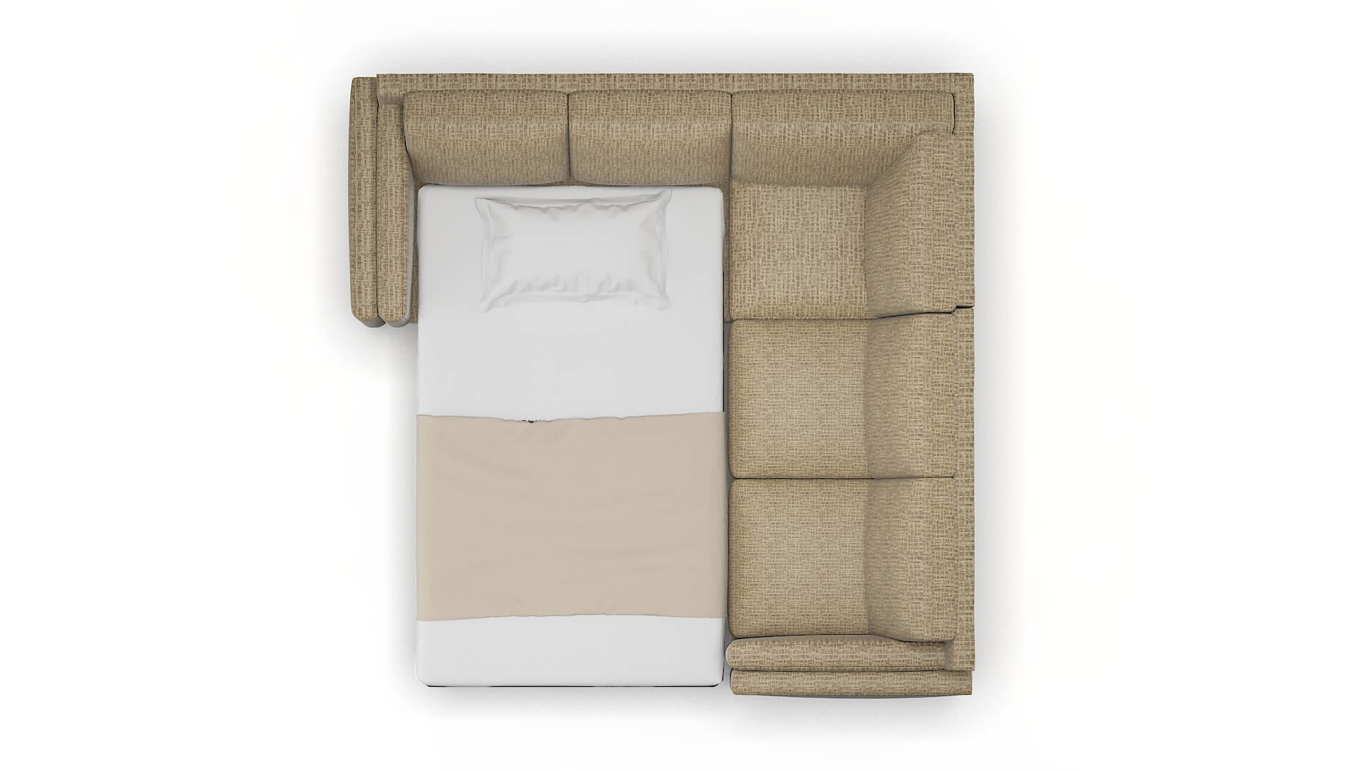 Helsinki Venus Mocha Sectional Sleeper Espresso legs 3