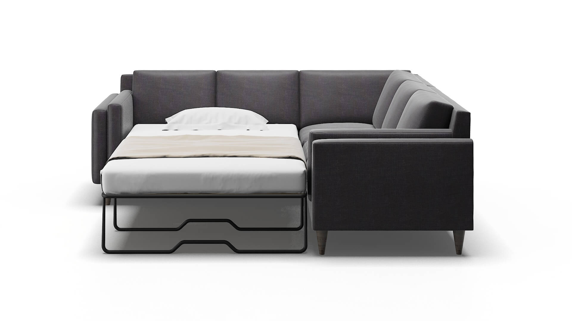 Helsinki Venus Onyx Sectional Sleeper Espresso legs 1