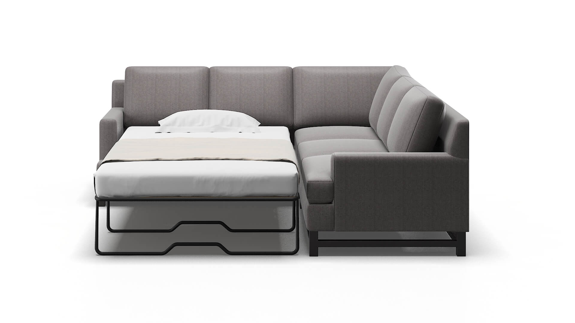 Houston Atlas_plz Silver Sectional Sleeper Espresso legs 1