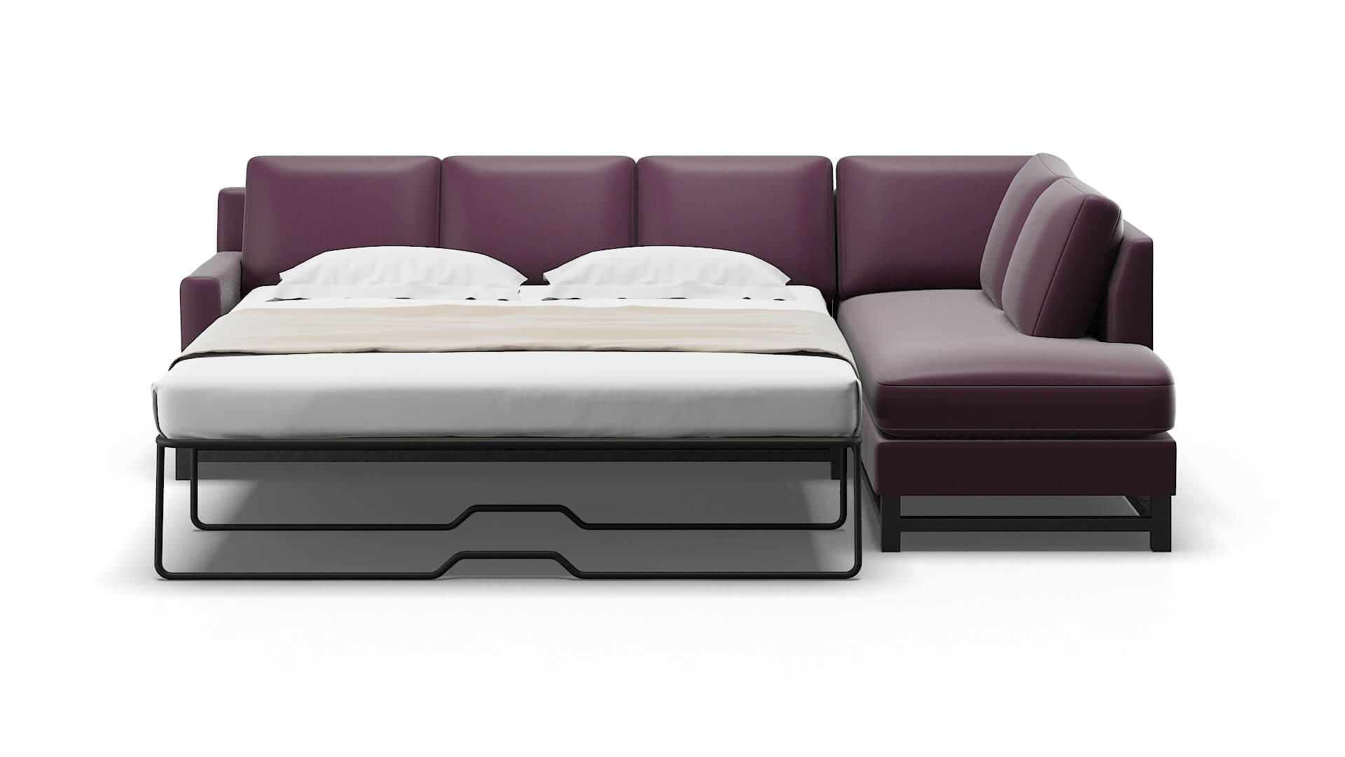 Houston Bella Aubergine Panel Sleeper Espresso legs 1