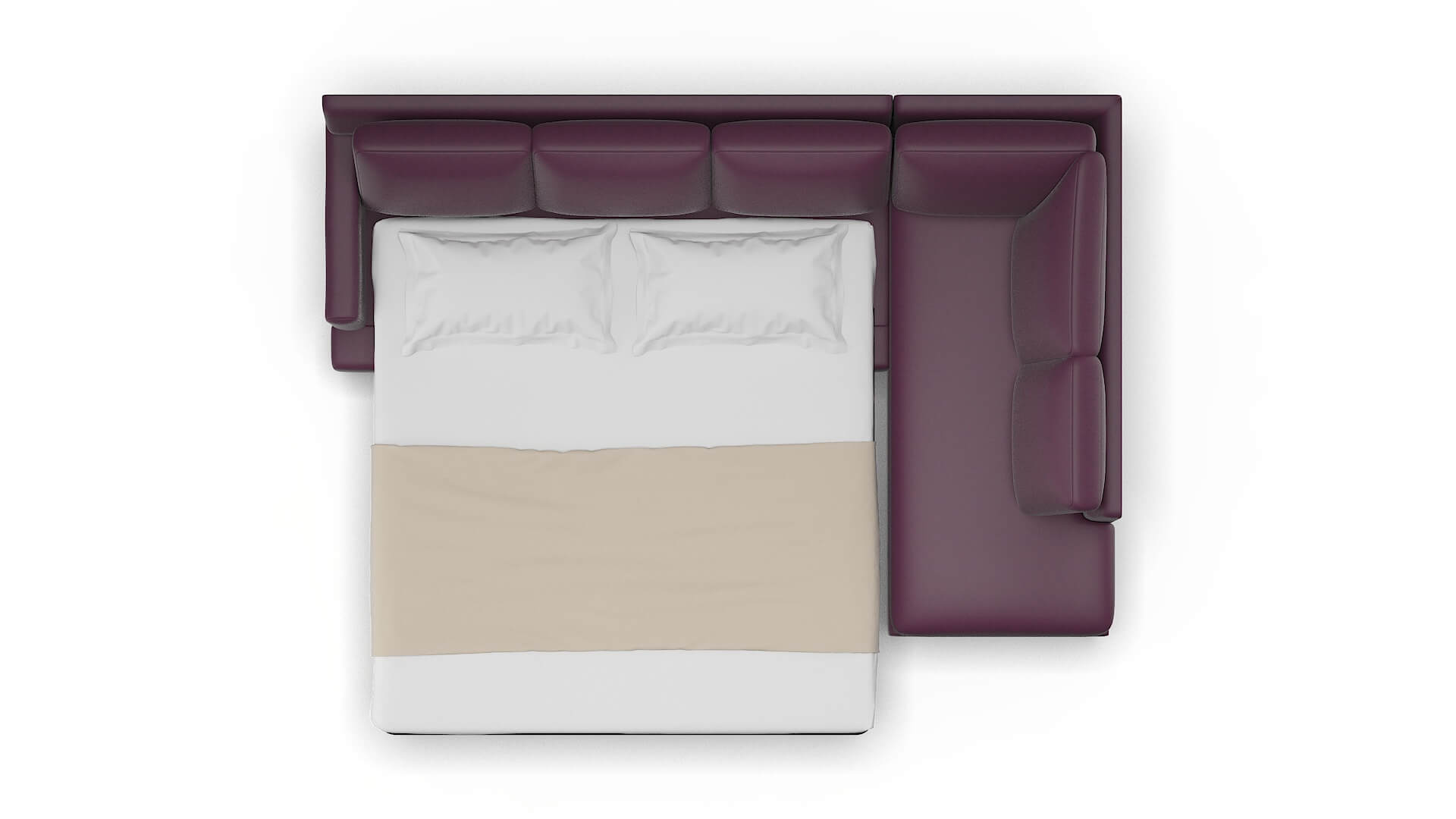 Houston Bella Aubergine Panel Sleeper Espresso legs 3