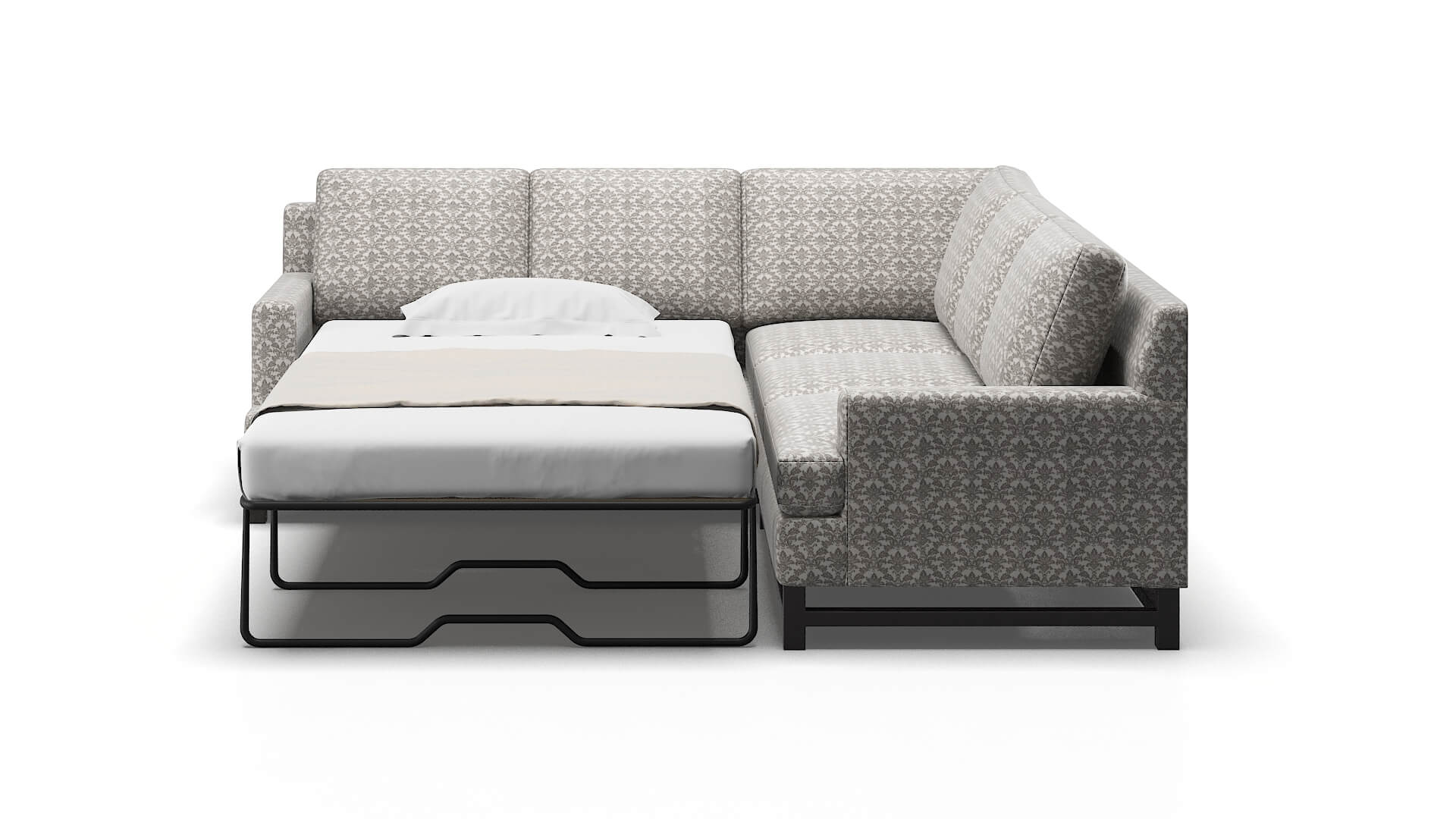 Houston Bergamo Dove Sectional Sleeper Espresso legs 1