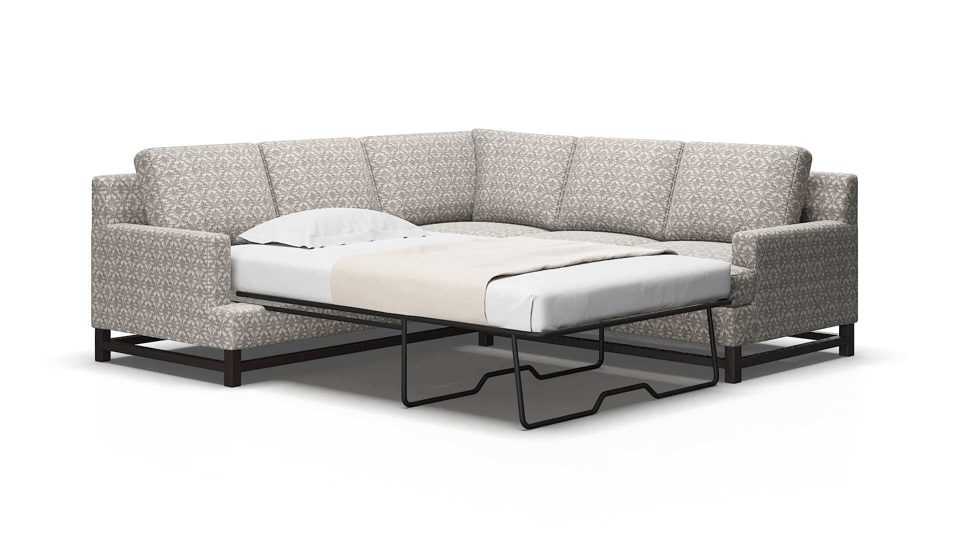 Houston Bergamo dove Sectional sleeper Espresso Legs  2