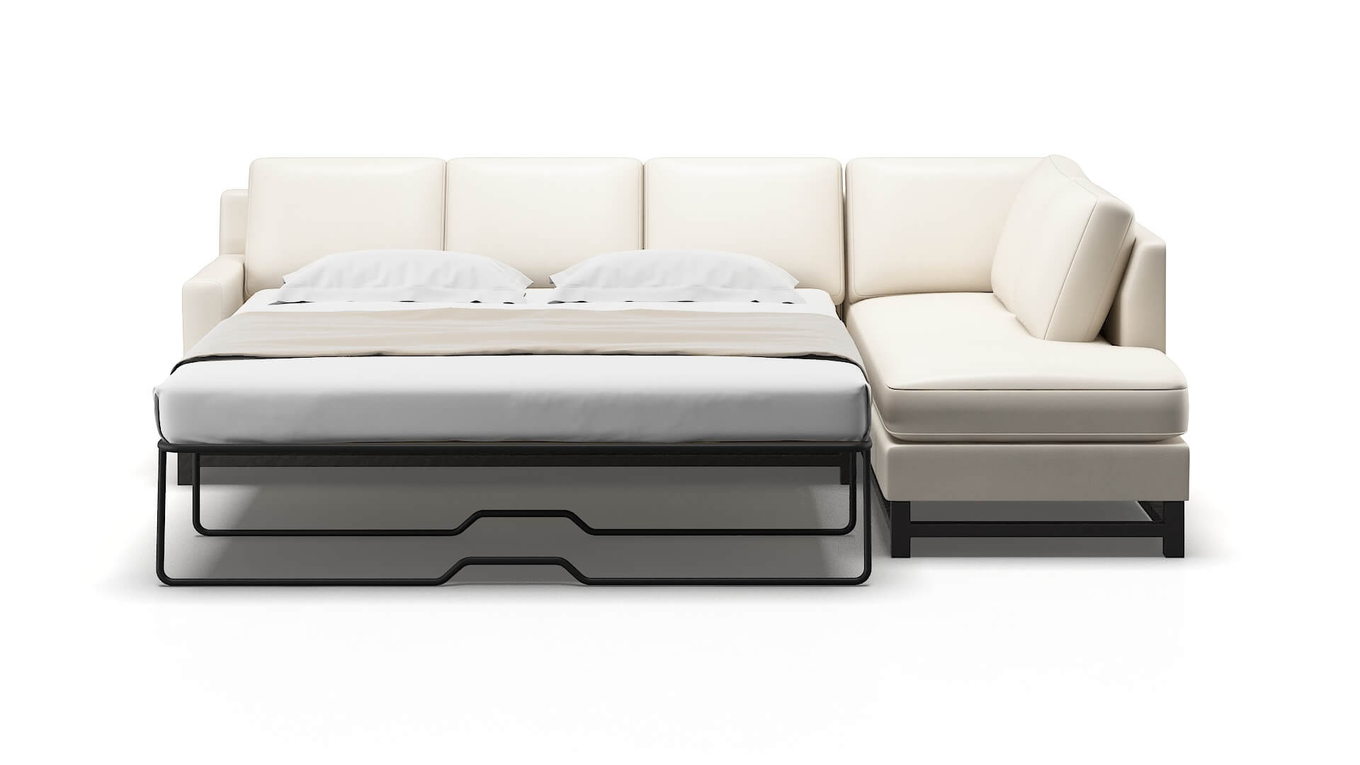 Houston Blanche Milky Panel Sleeper Espresso legs 1