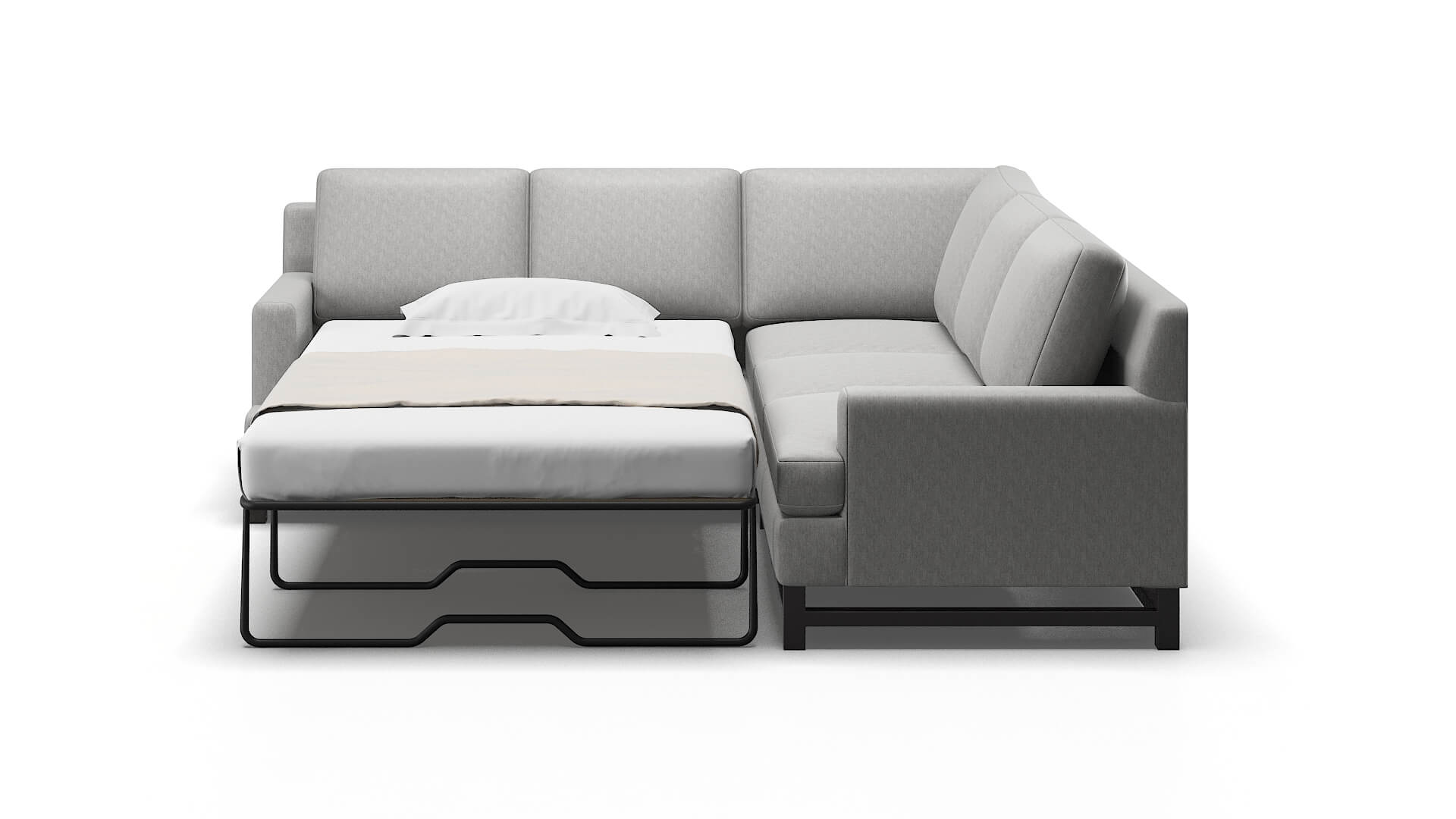 Houston Bungalow Graphite Sectional Sleeper Espresso legs 1