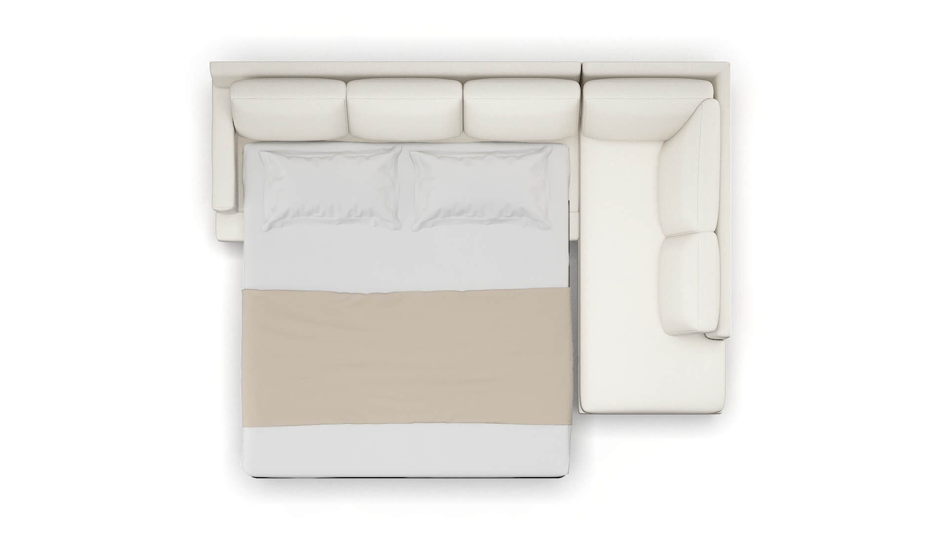 Houston Catalina Ivory Panel Sleeper Espresso legs 3