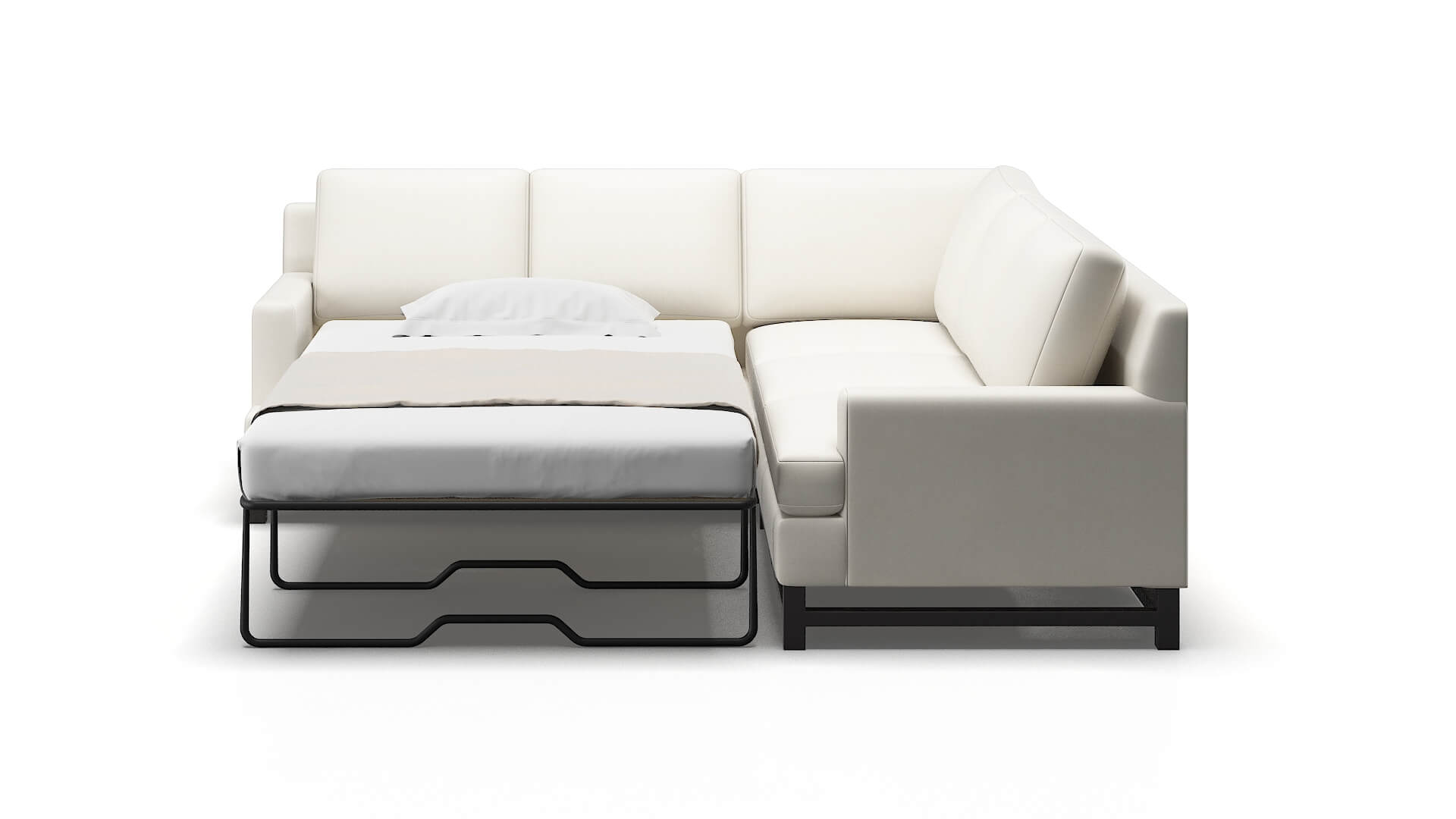 Houston Chance Bone Sectional Sleeper Espresso legs 1