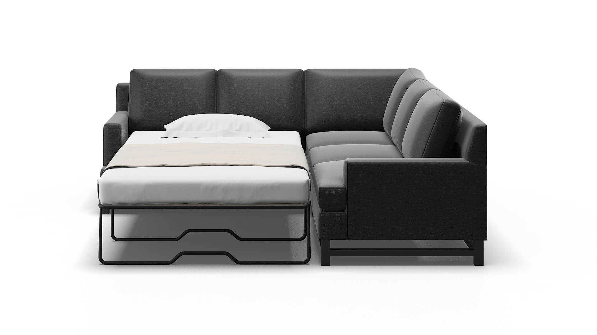 Houston Chance Denim Sectional Sleeper Espresso legs 1